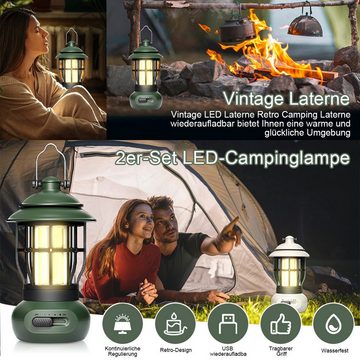 Gontence LED Laterne Vintage Camping Lichter Wiederaufladbare Camping Lichter, Outdoor Ambient Lighting led Hand Lampe Zelt Licht Camping Lichter