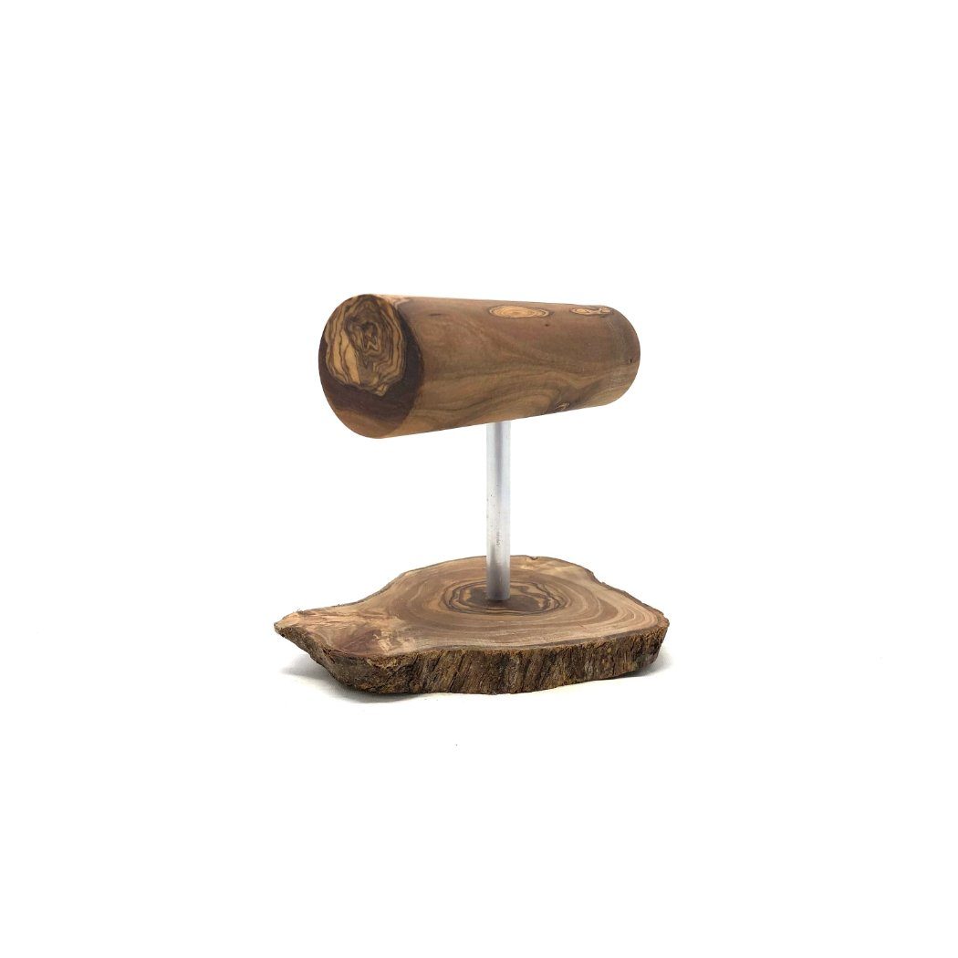 Olivenholz-erleben Uhrenrolle Uhrenhalter LUXURY aus Olivenholz – edle Präsentation für Armbanduhren (1 St), Die runde Form, ø 4,5 cm, schützt das Uhrenarmband  – Bild 4 von 4