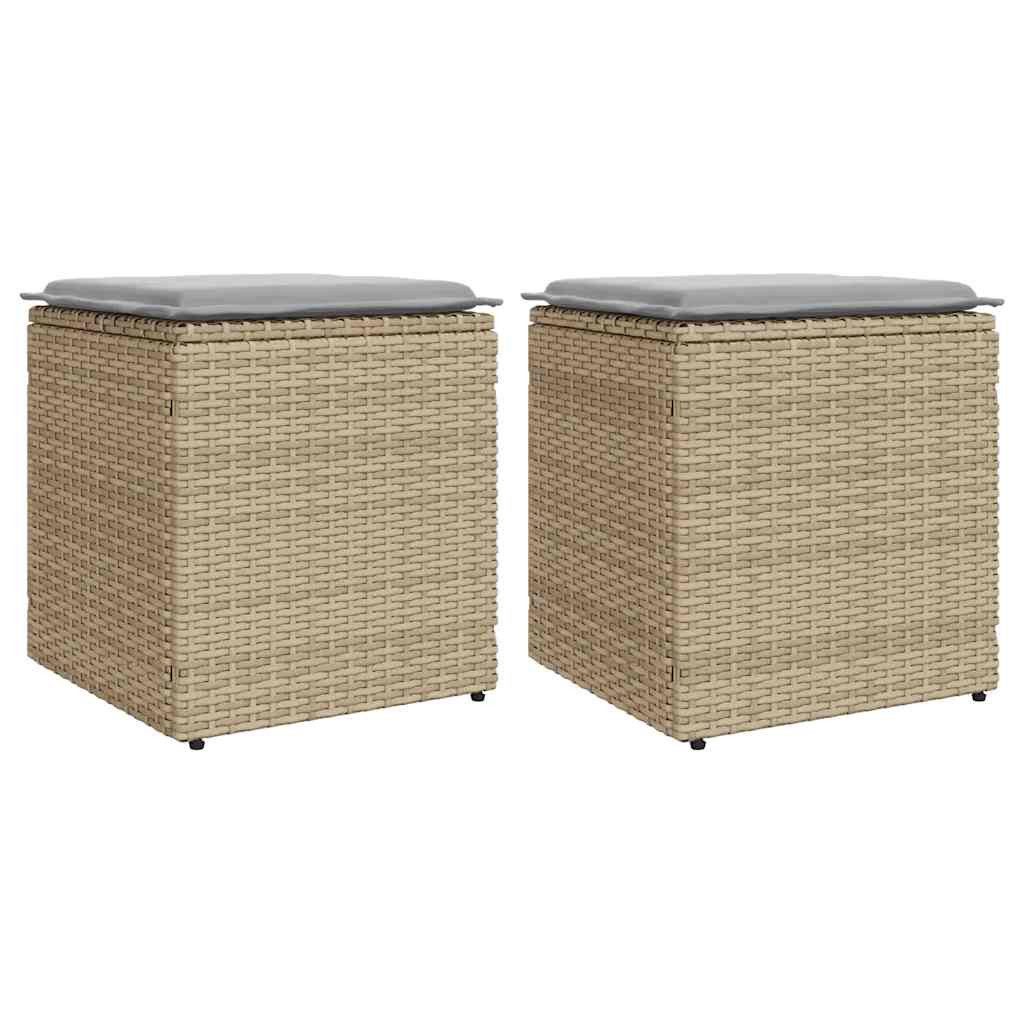 vidaXL Hocker Gartenhocker mit Kissen 2 günstig online kaufen