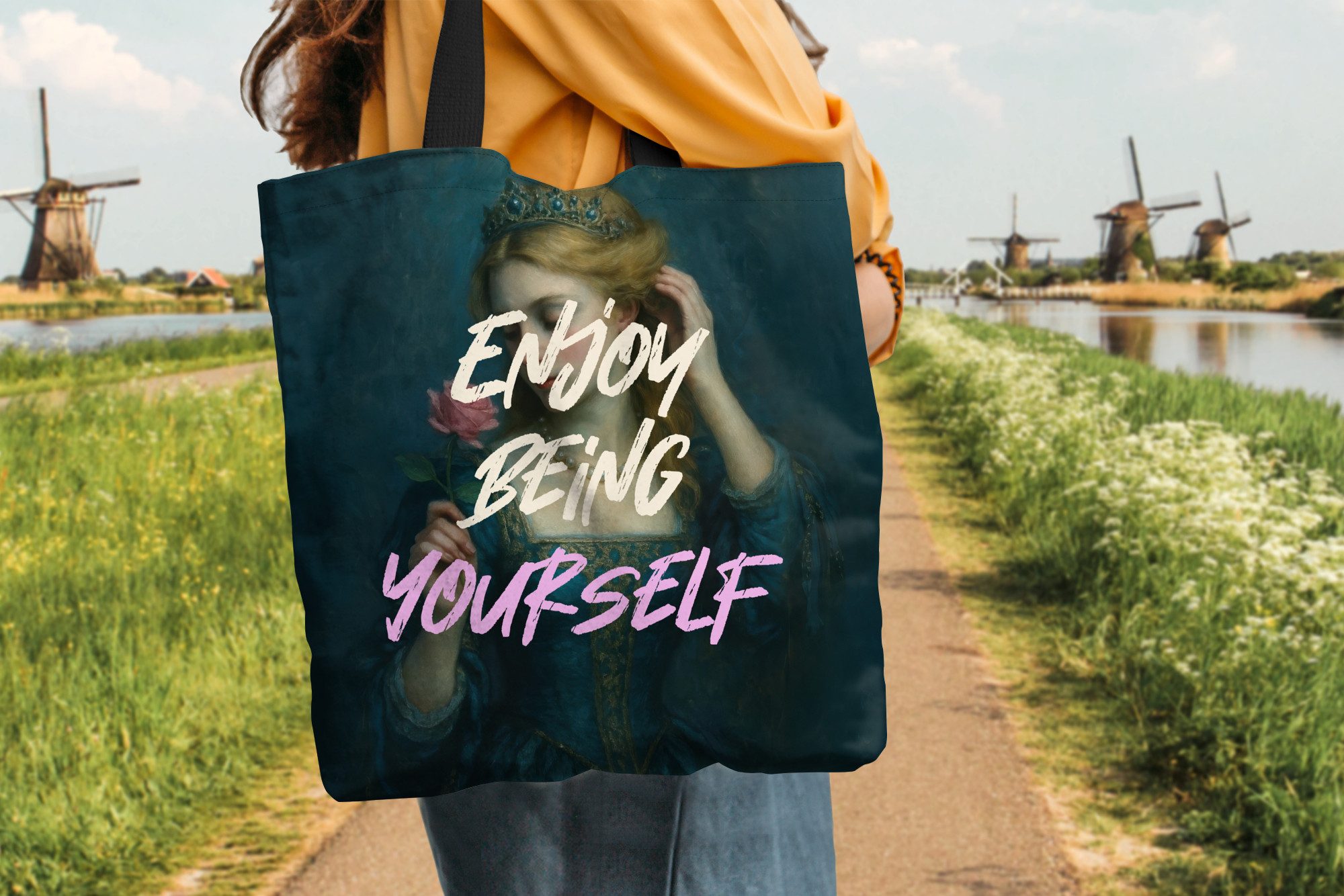 MuchoWow Shopper Frau - Rose - Zitat, Handtasche, Damen und Herren, Schultertasche, Umhängetasche, Tote Bag