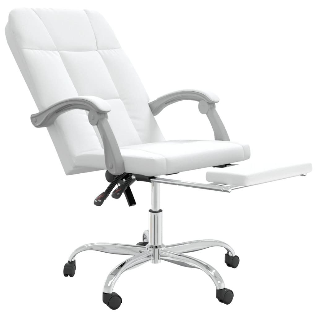 | Weiß mit Liegefunktion vidaXL Bürostuhl Bürostuhl Weiß (1 Kunstleder St) Weiß