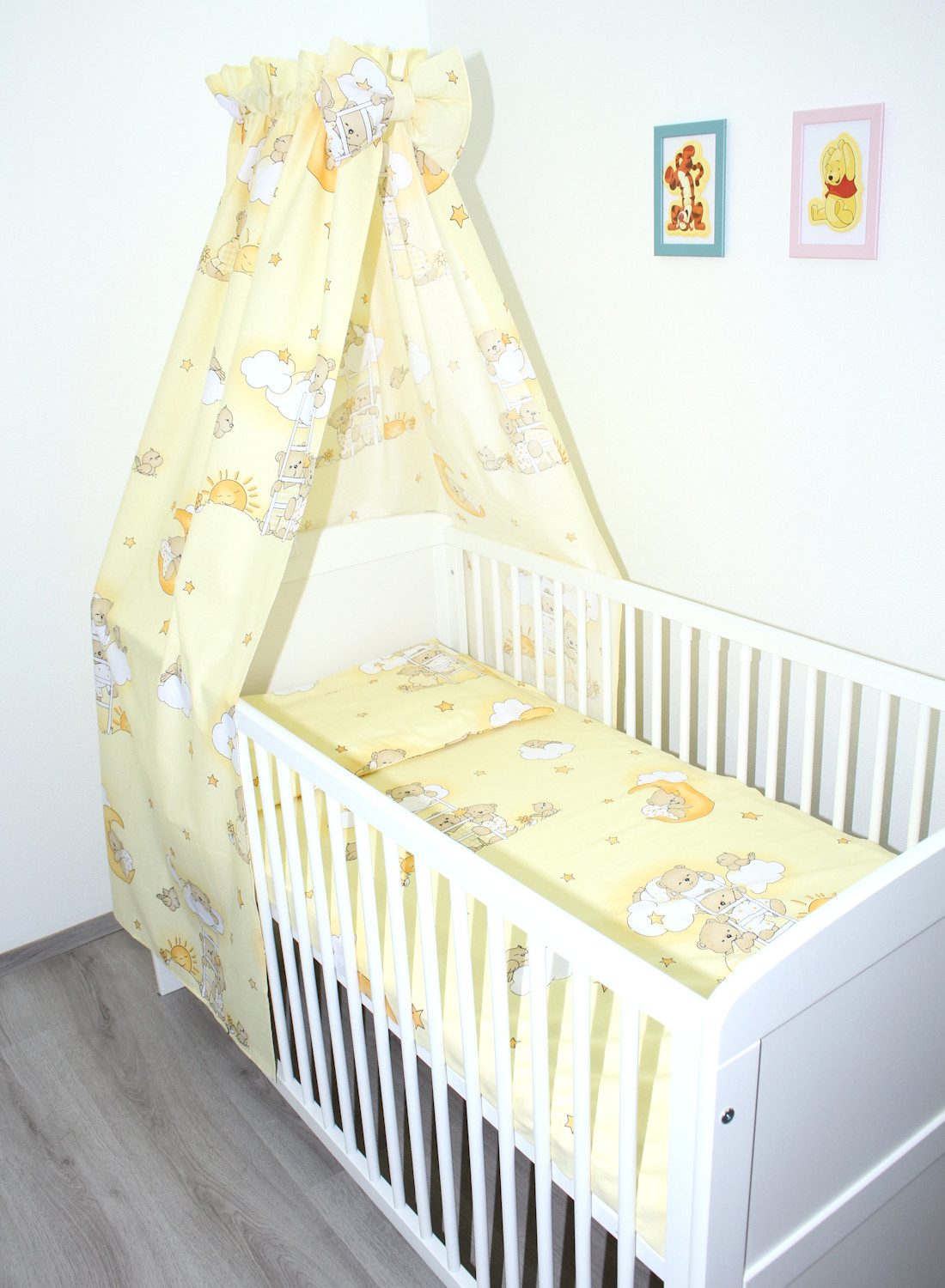 Primawela Babybettwäsche Bettset mit Bettwäsche Vollstoff Himmel Baby Kinder, 4 teilig