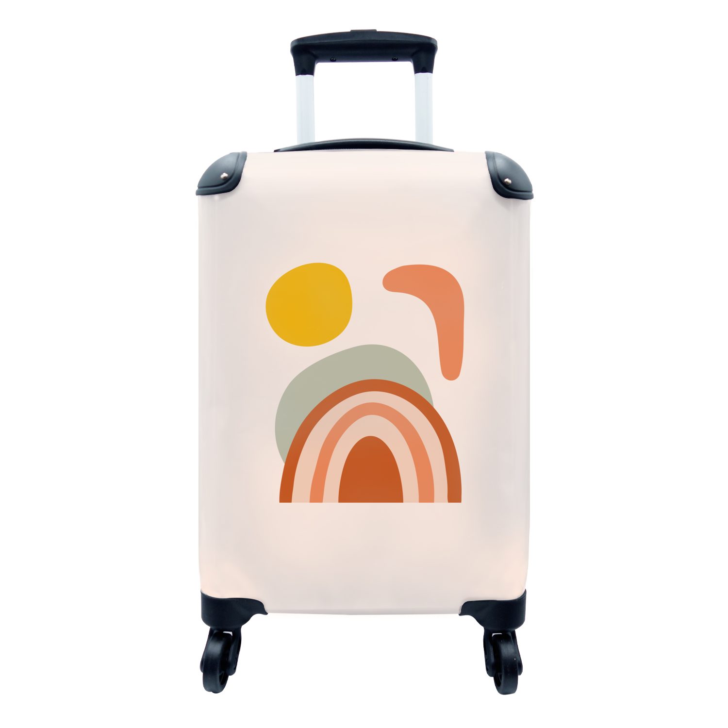 MuchoWow Handgepäckkoffer Sonne - Pastell - Sommer, 4 Rollen, Reisetasche mit rollen, Handgepäck für Ferien, Trolley, Reisekoffer