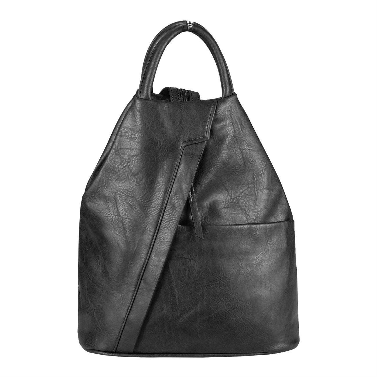 ITALYSHOP24 Rucksack Damen City- TagesRucksack Daypack Backpack Tasche Schultertasche Sport, Handtasche tragbar, Leder Optik viele Farben/Variationen, Schule Reise