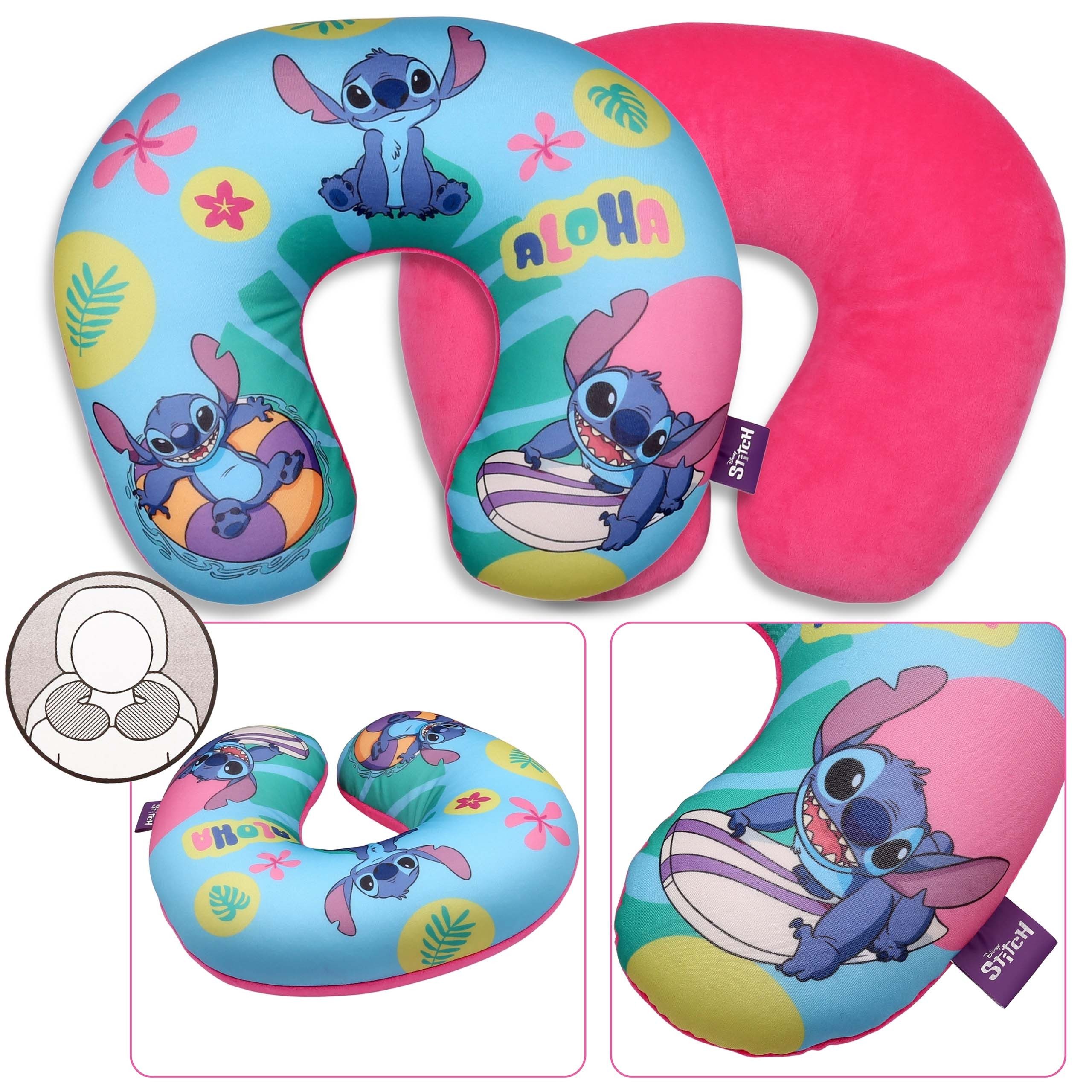 Disney Reisekissen DISNEY Stitch Reisekissen Hörnchen, für Kinder 26x30 cm