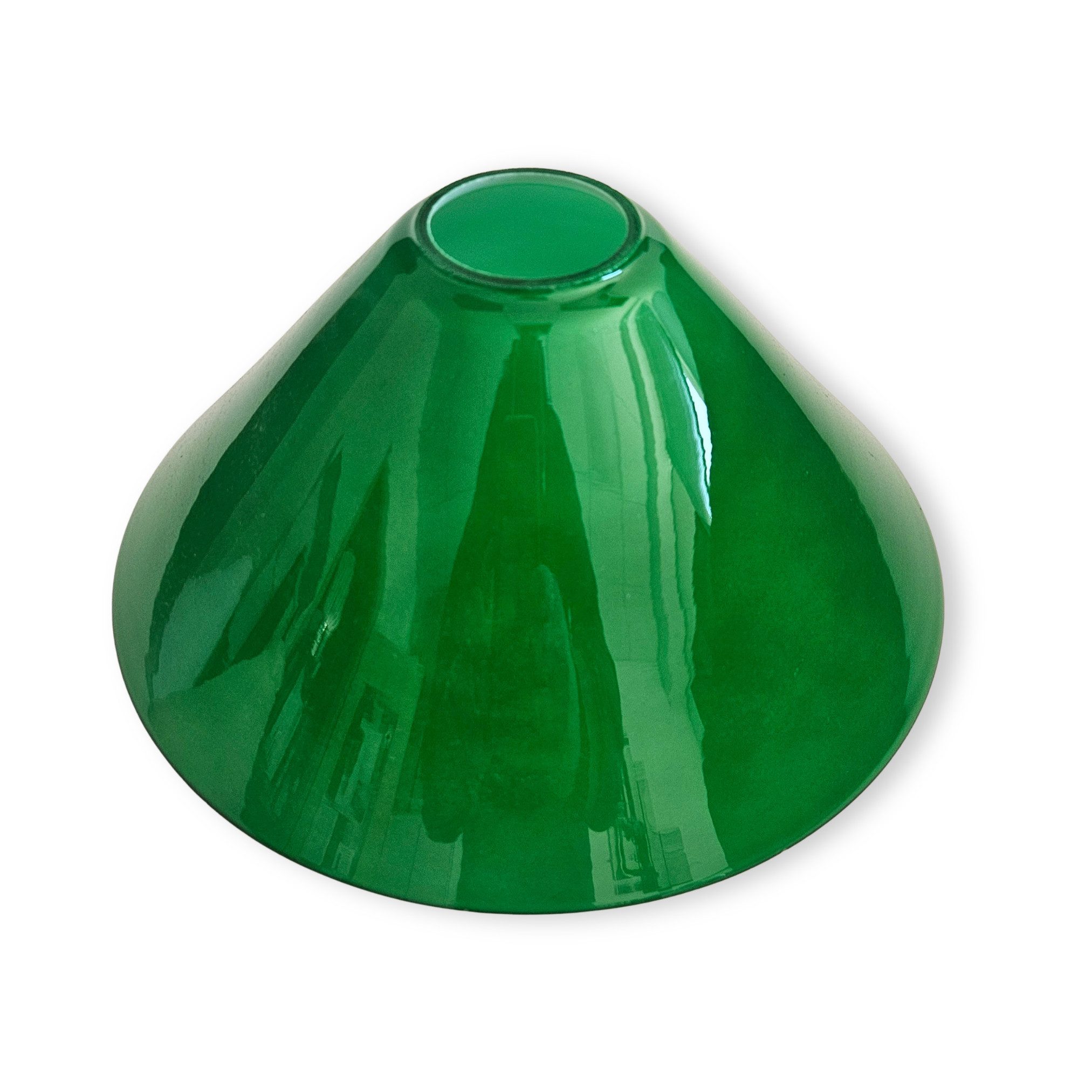 Lichthandel Hoch Lampenschirm Schusterschirm Grün Ø25cm E27 Lampenglas Ersatzglas Lampenschirm, passend E27 Fassung, Schusterschirm