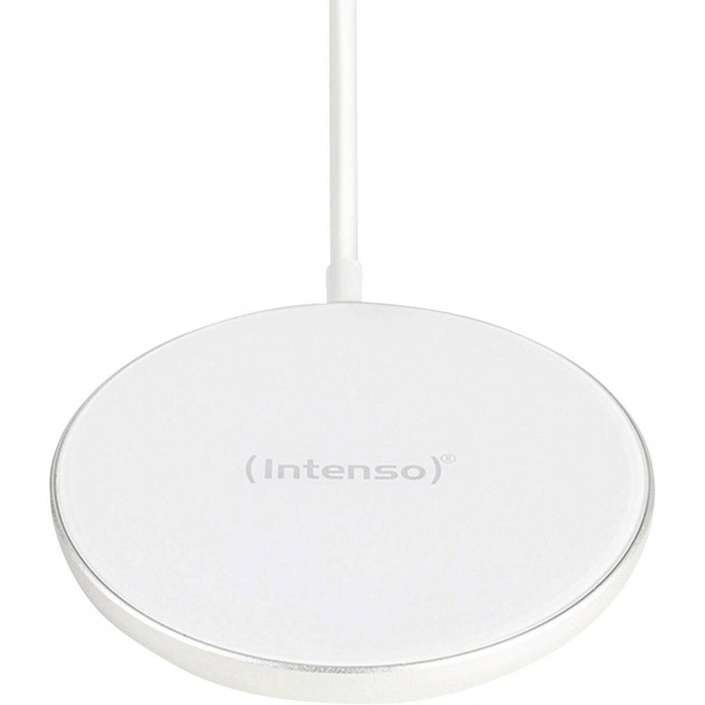 Intenso Intenso Magnetic Wireless Charger MW1 Weiss - Ladegerät Smartphone-Ladegerät (Ladestationen, MagSafe kompatibel, induktives Laden mit 15 Watt, MagSafe kompatibel, magnetische Fixierung)