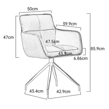 Jiexi Polsterstuhl Bürostühle mit Armlehnen gepolstertes Kissen mit Metallfüßen