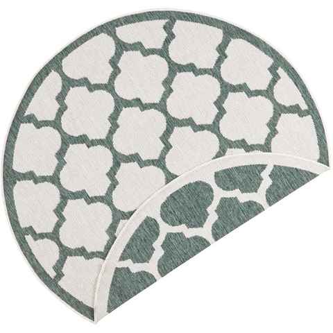 Teppich Palermo, NORTHRUGS, rund, Höhe: 5 mm, In-und Outdoor geeignet, Robust, Pflegeleicht, Flachgewebe, Wendbar