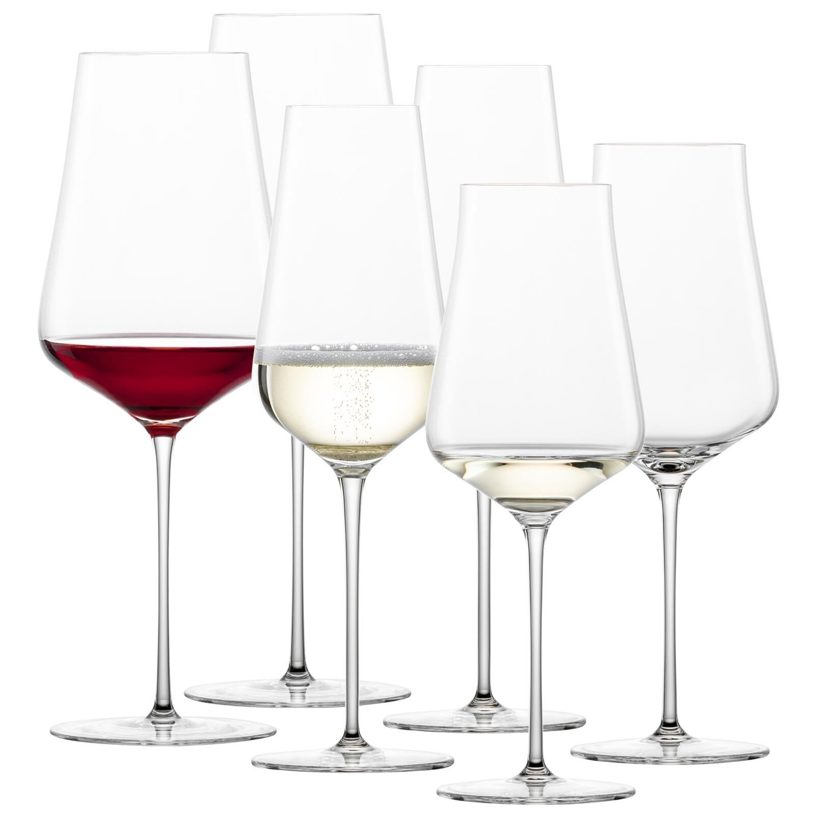 Zwiesel Glas Glas Glas Gläser 6er Weißwein Set, Champagner Duo Bordeaux