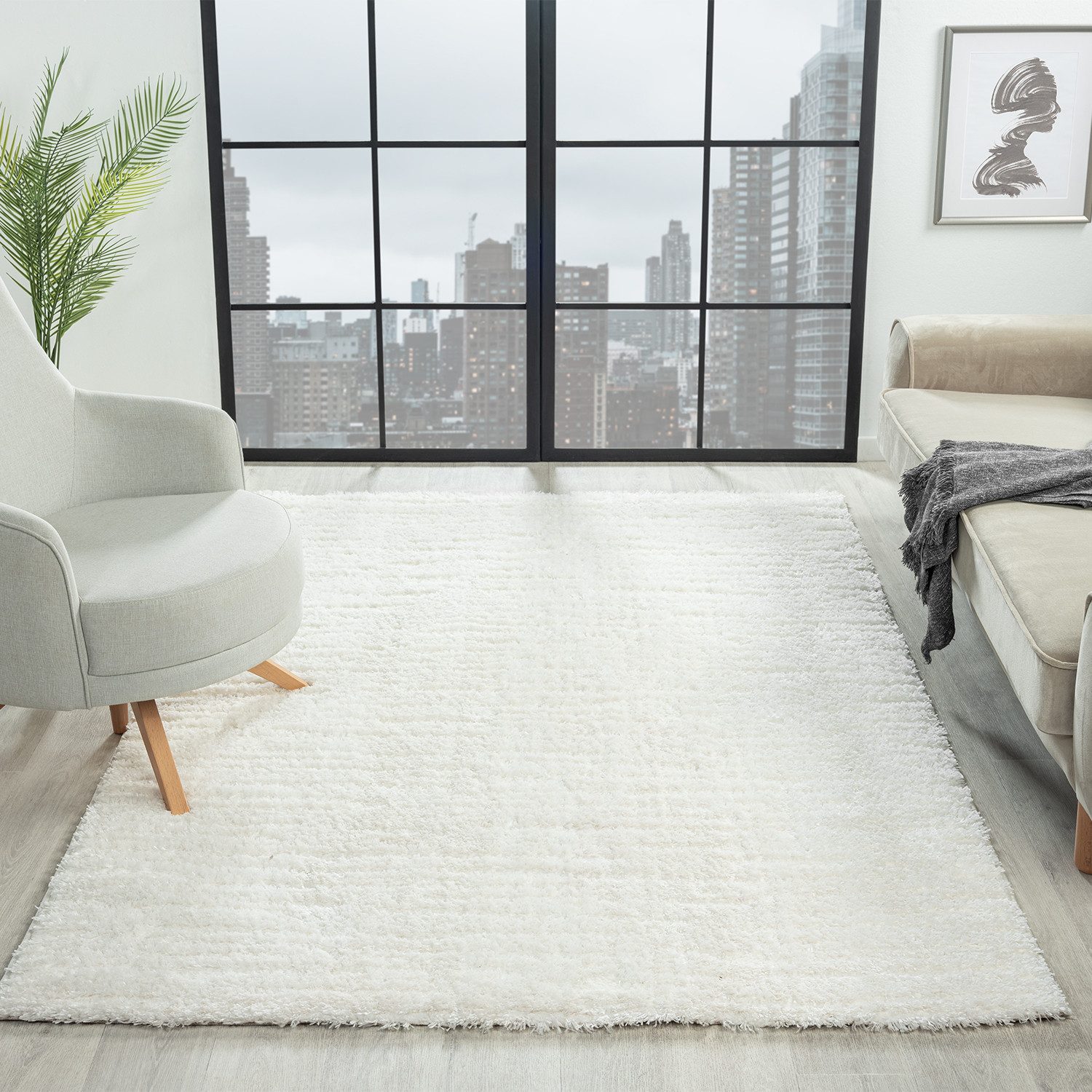Vimoda Hochflor-Teppich Teppich Shaggy Langflor Wohnzimmer günstig online kaufen