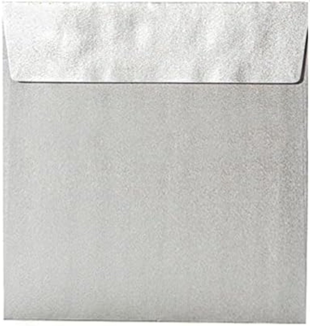 Briefumschläge24Plus Briefumschlag 50 St. 17 x 17 cm Briefumschläge Quadratisch Silber Metallic, 170 x 170 mm Briefumschläge Recyceltes Material