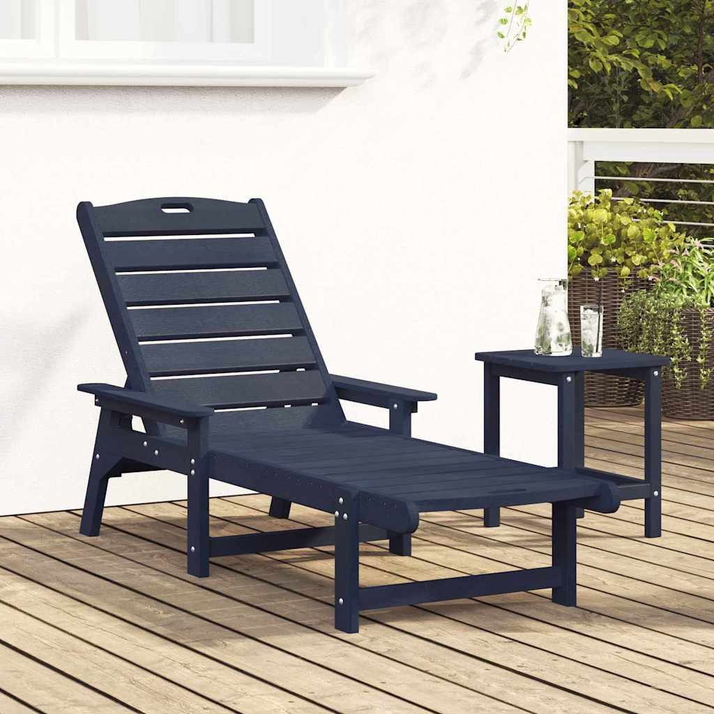 vidaXL Gartenstuhl Sonnenliege mit Kissen Marineblau günstig online kaufen