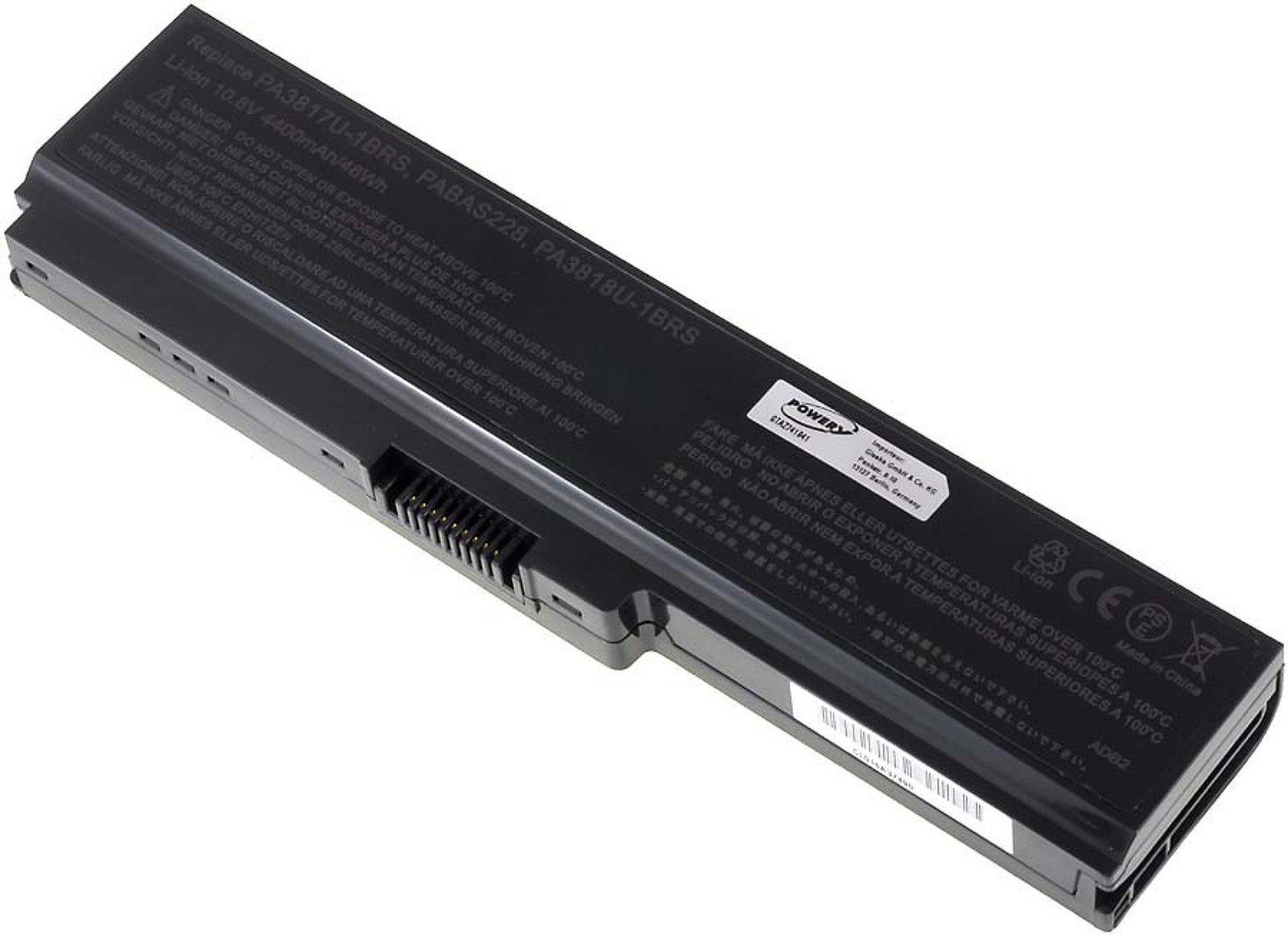 5200 für (10.8 Satellite V) Powery Toshiba mAh Laptop-Akku Akku Standardakku L750 Serie