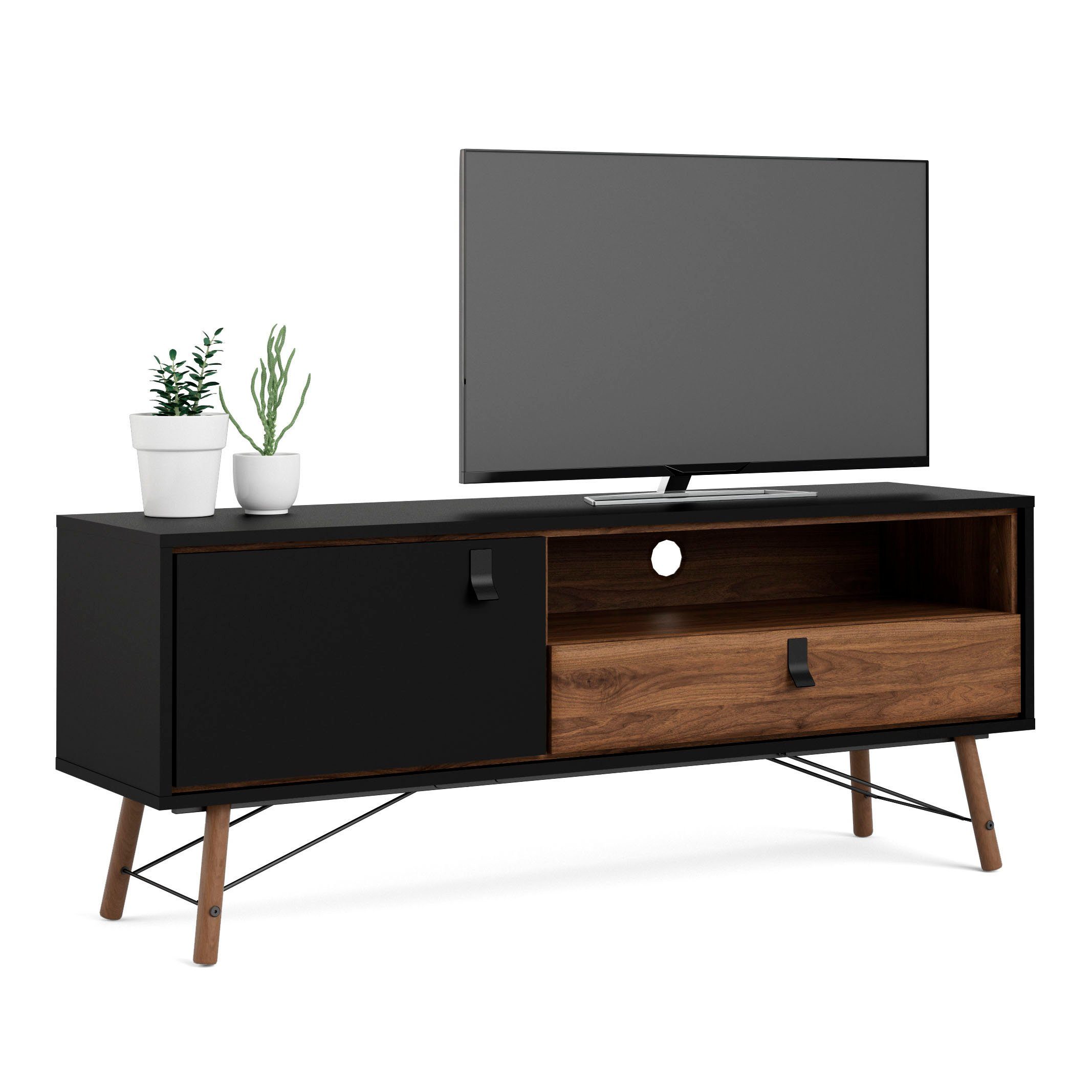 Home affaire TV-Board TV-Möbel, Fernsehtisch, TV-Unit, Media-Möbel, Sideboard, TV-Kommode, Breite/Höhe 150/60 cm, 1 Tür, 1 offenes Fach, 1 Schublade