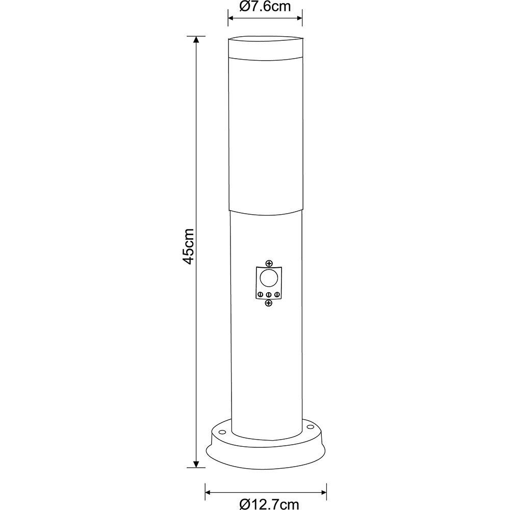 inklusive, Außenleuchte Außenbeleuchtung Edelstahl IP44 Sockelleuchten, Leuchtmittel Bewegungsmelder nicht Globo Globo