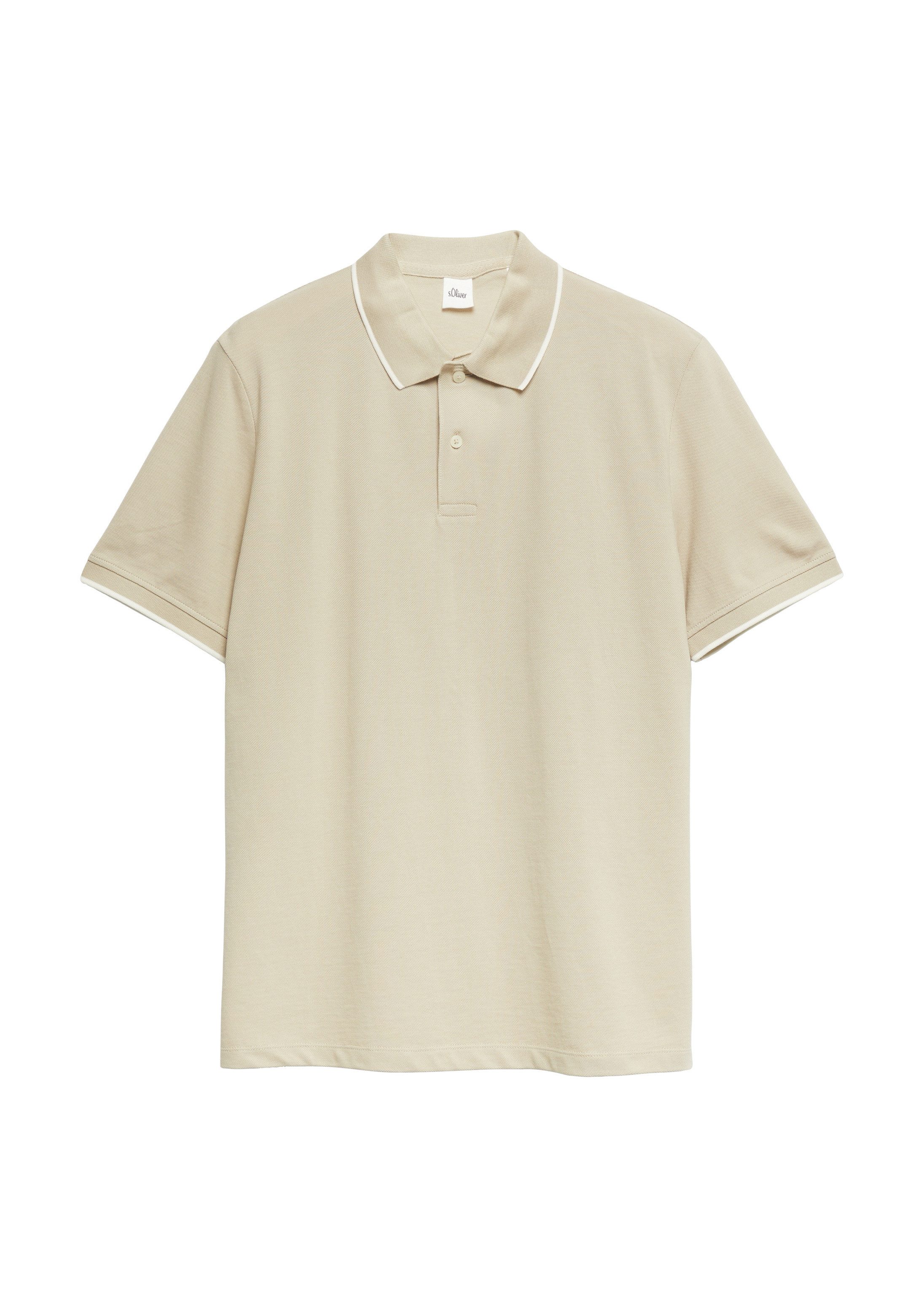 s.Oliver Kurzarmshirt Polo-Shirt Piqué-Poloshirt mit Kontrast-Details