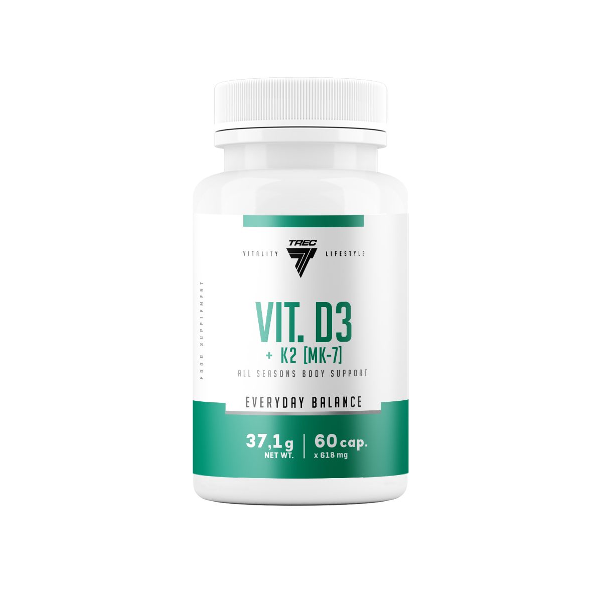 TREC Nutrition TREC® VITAMIN D3+K2 (MK-7) 2.000 i.e. 60 Kapseln Kapsel