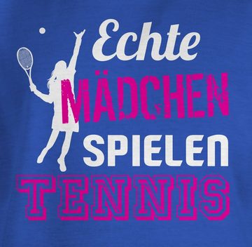 Shirtracer T-Shirt Echte Mädchen spielen Tennis - Kinder Sport Kleidung - Mädchen Kinder T-Shirt tennis lustig - lustige t-shirts für mädchen