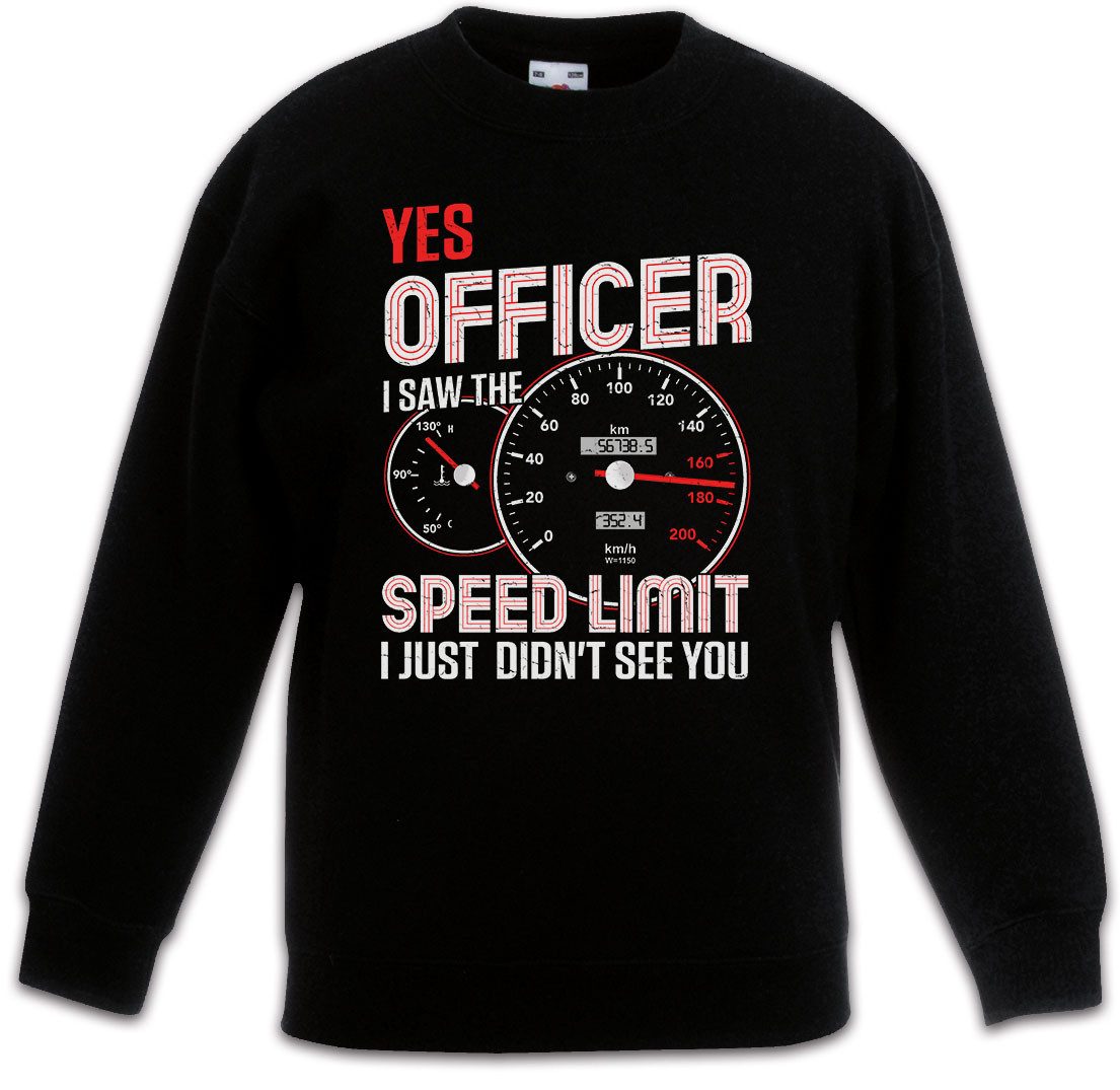 Sweatshirt Officer Speed Limit Kinderpullover Police Liebe KmH Rennfahrer Driver