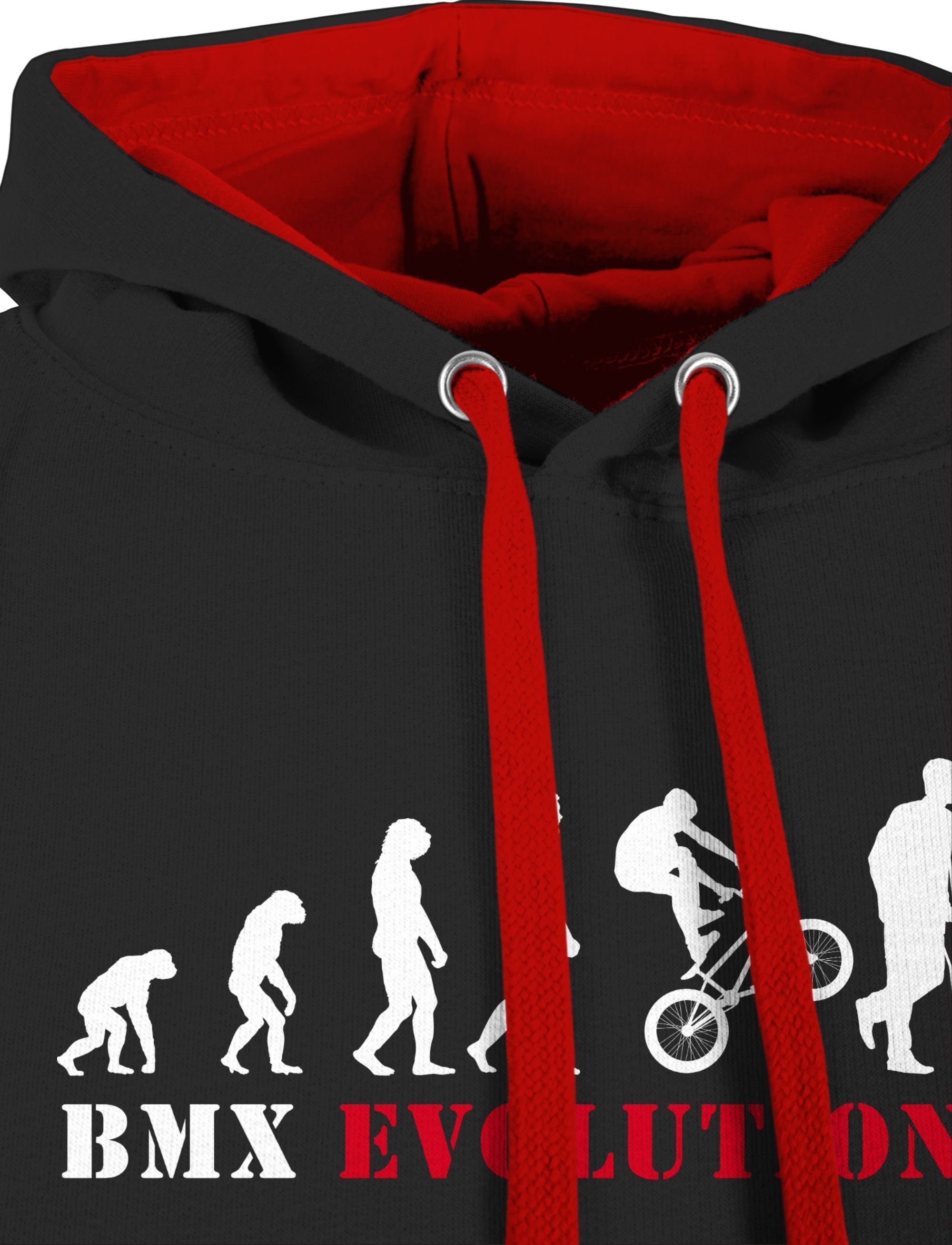 Damen Pullover Shirtracer Hoodie BMX Evolution Verletzung - Evolution Outfit - Unisex Damen & Herren Kontrast Hoodie Entwicklung