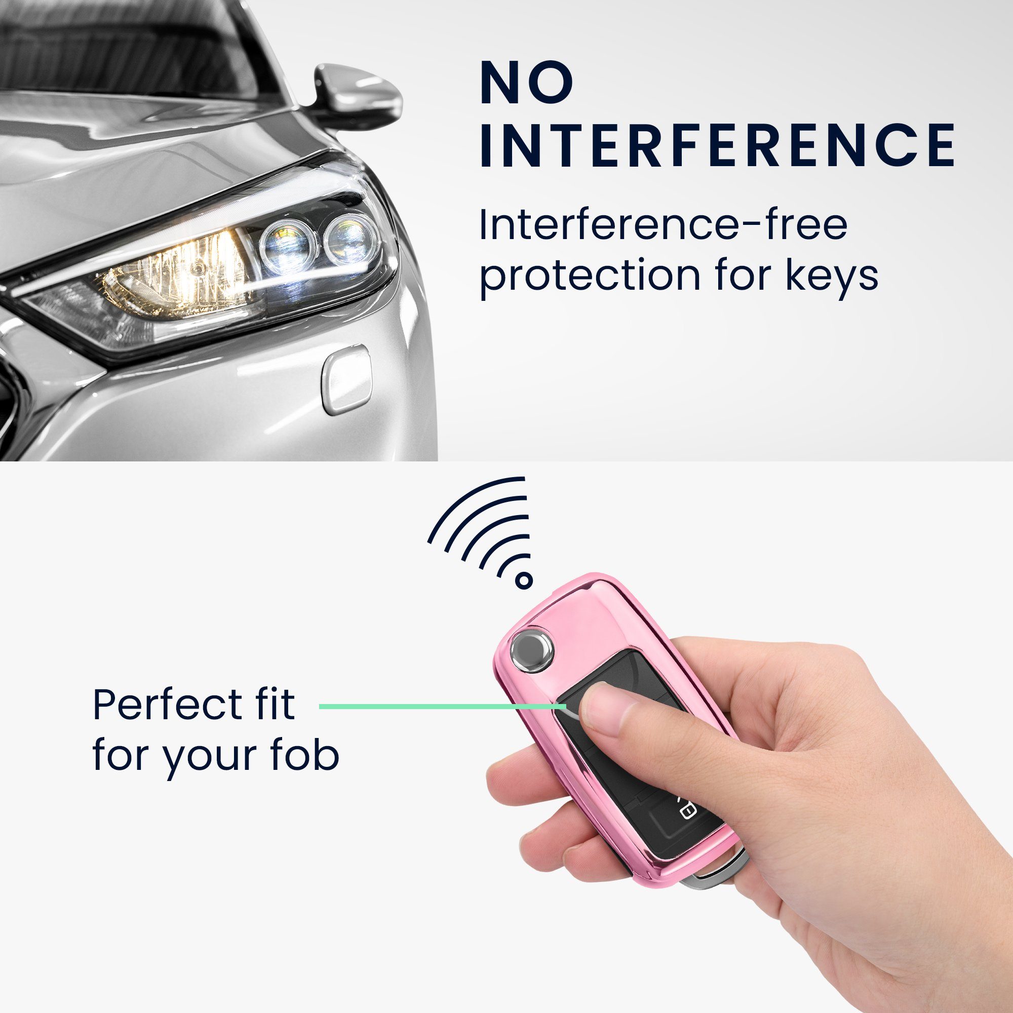 kwmobile Schlüsseltasche Autoschlüssel Pink Cover TPU Seat, Hülle Schutzhülle VW Schlüsselhülle für Skoda