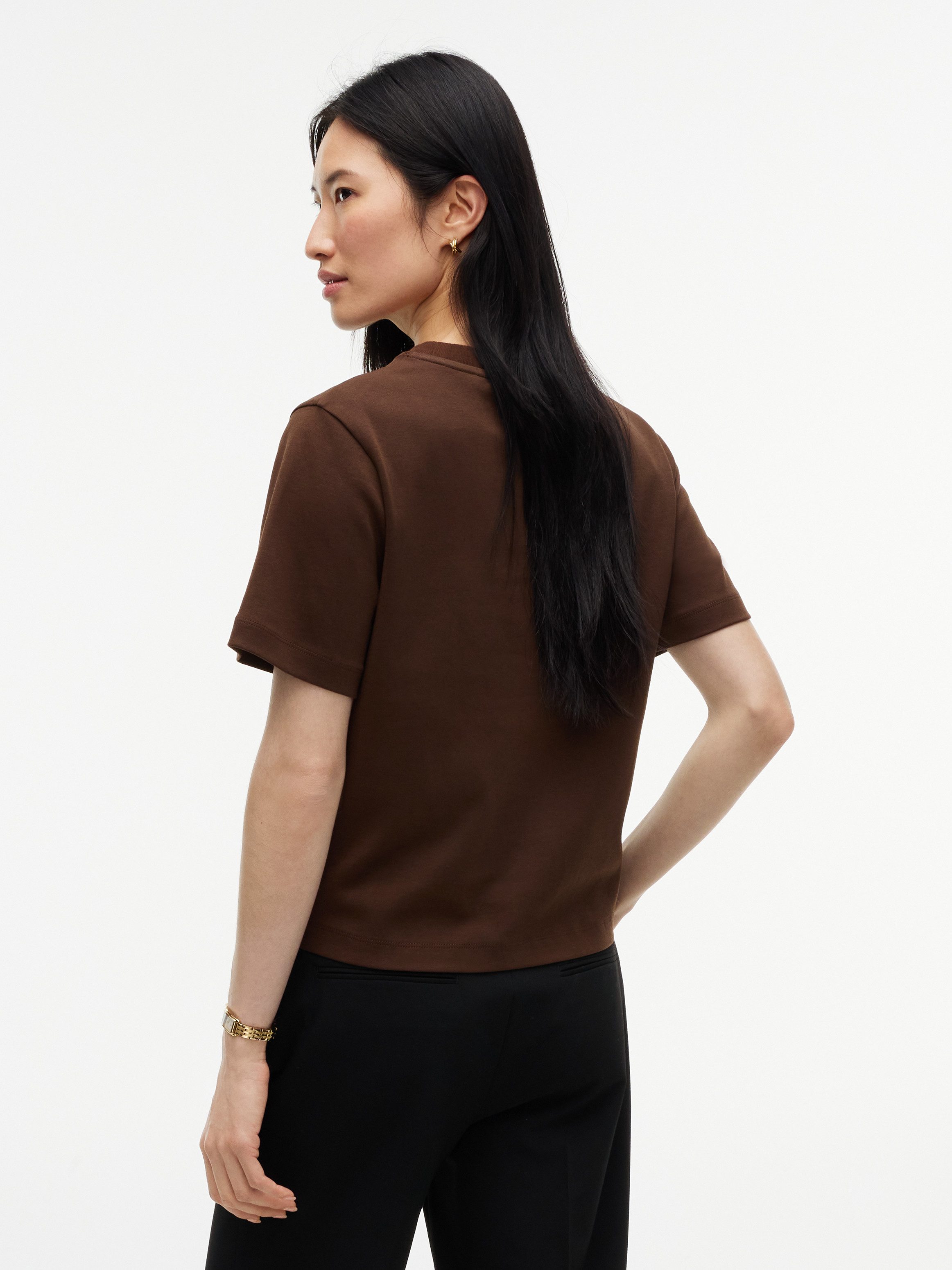 Tommy Hilfiger Kurzarmshirt INTERLOCK BOXY C-NK SS TEE Baumwolle – Bild 3 von 5