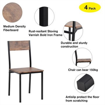 XDeer Esstisch 3-teilig Essgruppe Bartisch mit 2 Stühlen,Sitzgruppe Küchentisch, Holztisch Esstischset im Industrial-Look Einfache Montage