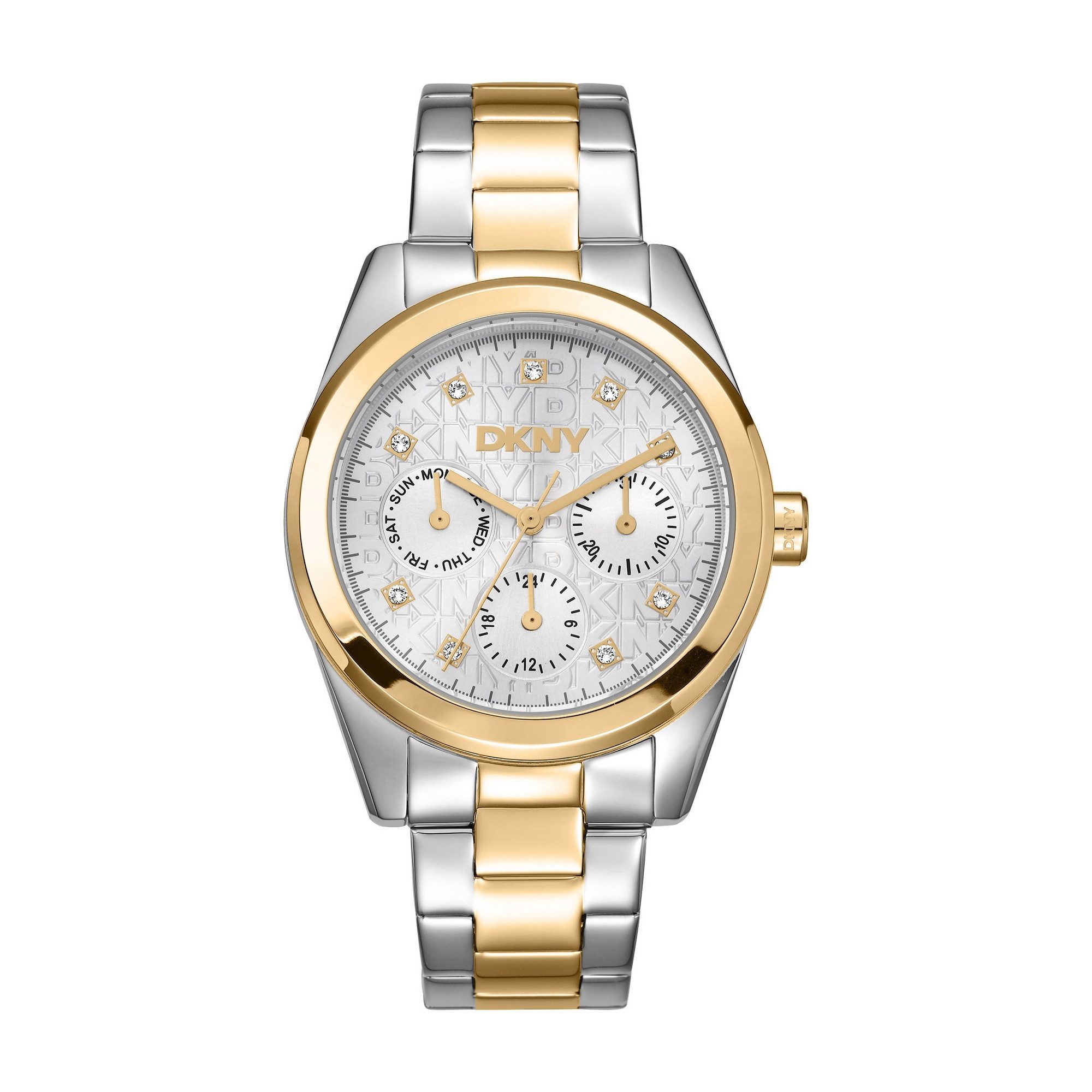 DKNY Quarzuhr Mulit Function Watch twotone DK1L109M0065, Armbanduhr, Damenuhr, Edelstahlarmband, analog, Tag