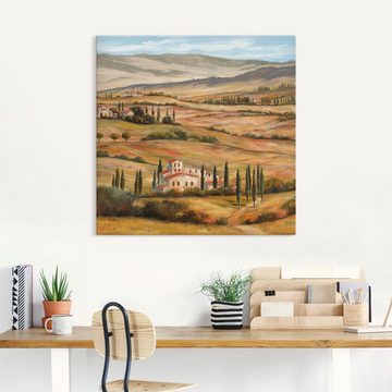 Artland Leinwandbild Toskanisches Tal, Bilder von Europa (1 St), auf Keilrahmen gespannt