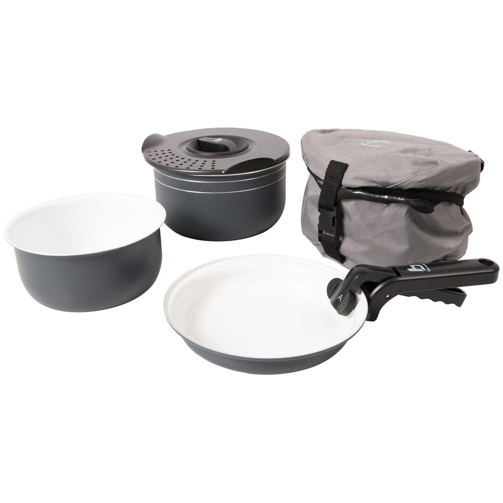 Topf-Set Keramik Kochset 5-teilig Alu Camping