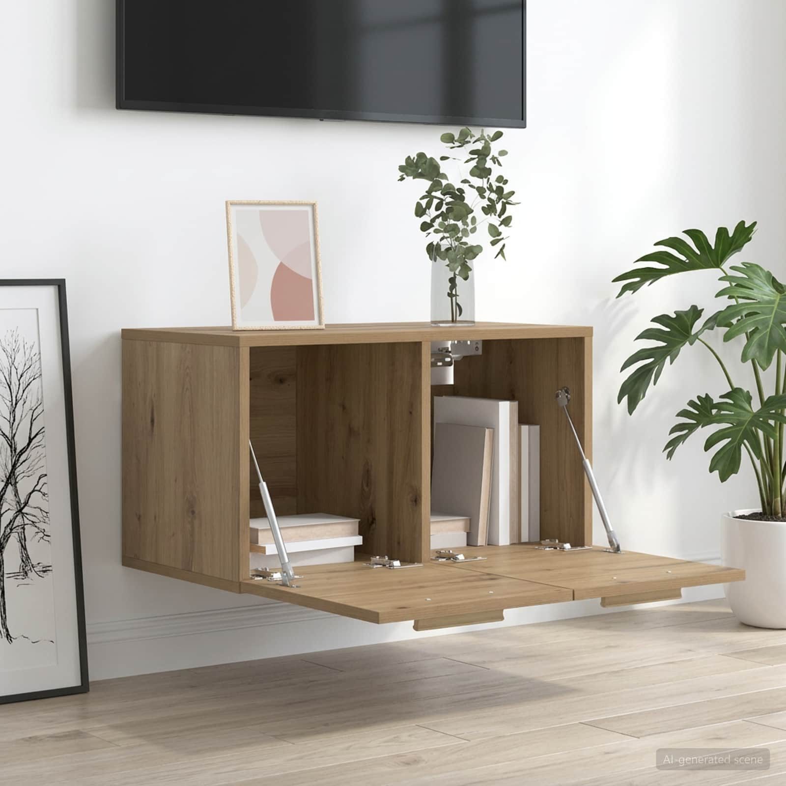 vidaXL Schranksystem Wandschrank 60 x 36,5 x 35 cm Holzwerkstoff Artisan-Eiche (1-St)