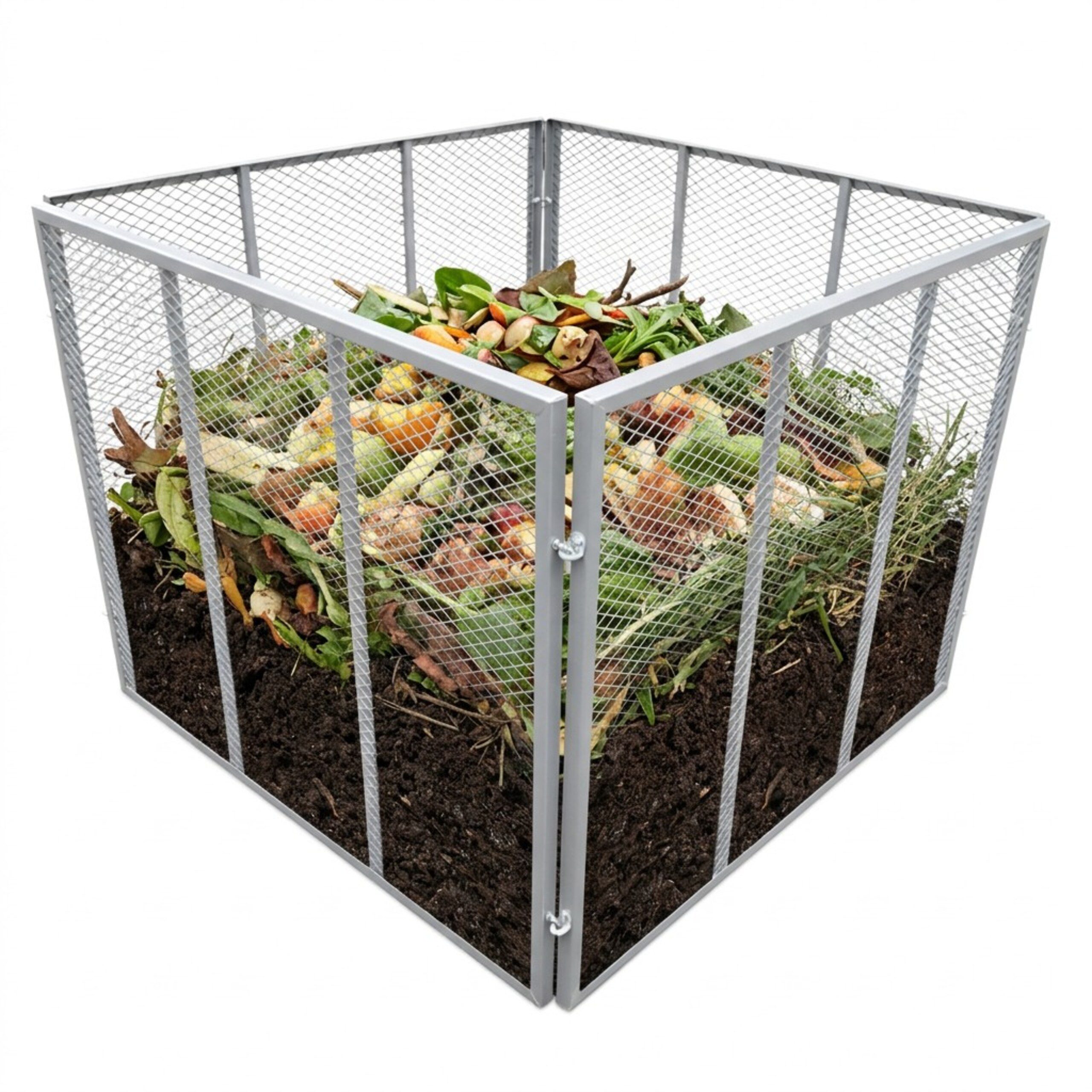 relaxdays Komposter Metall 800 Lit, BxTxH: 100x100x80 cm, grau