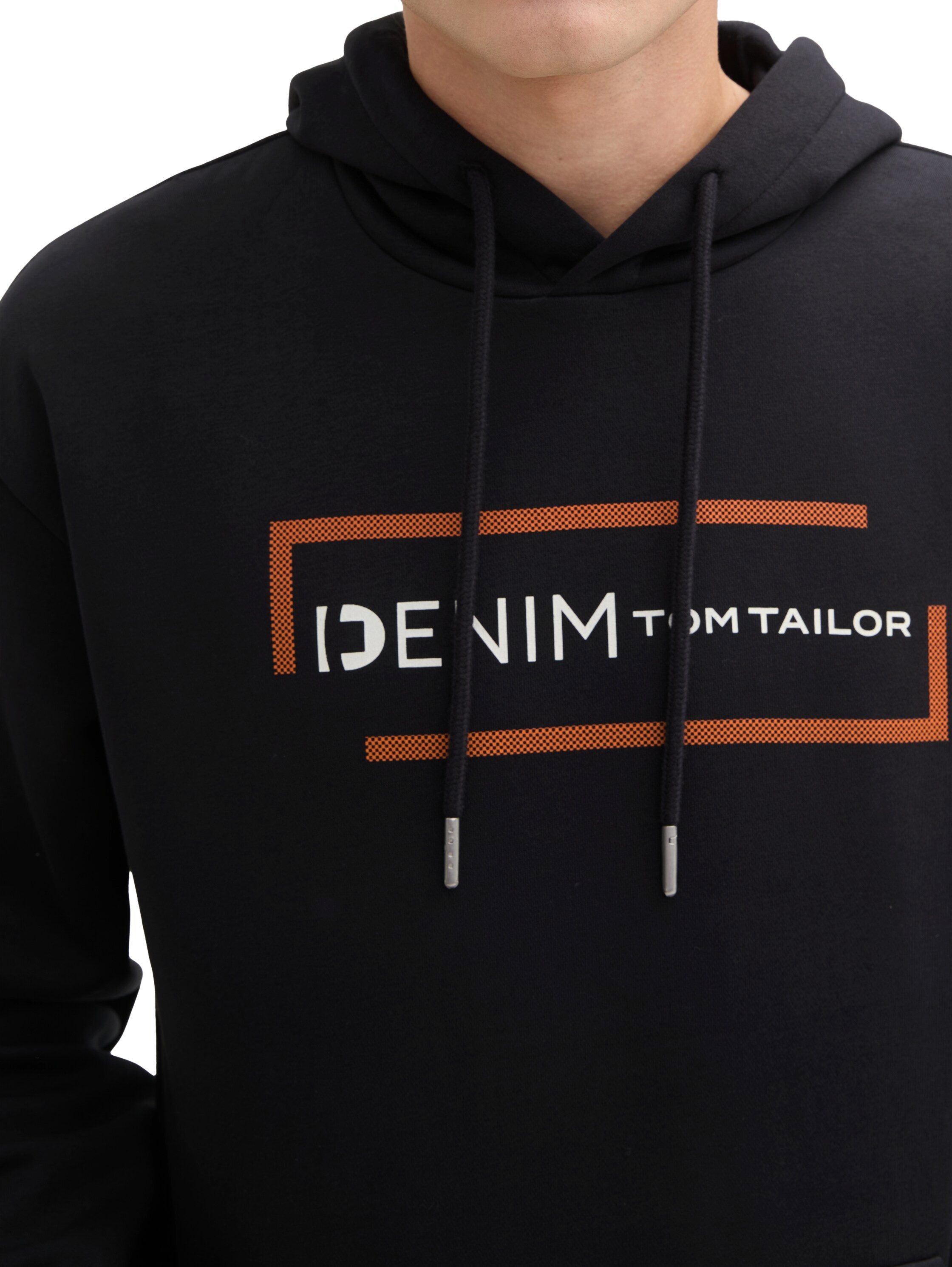 TOM TAILOR Denim Hoodie mit großem Logoprint