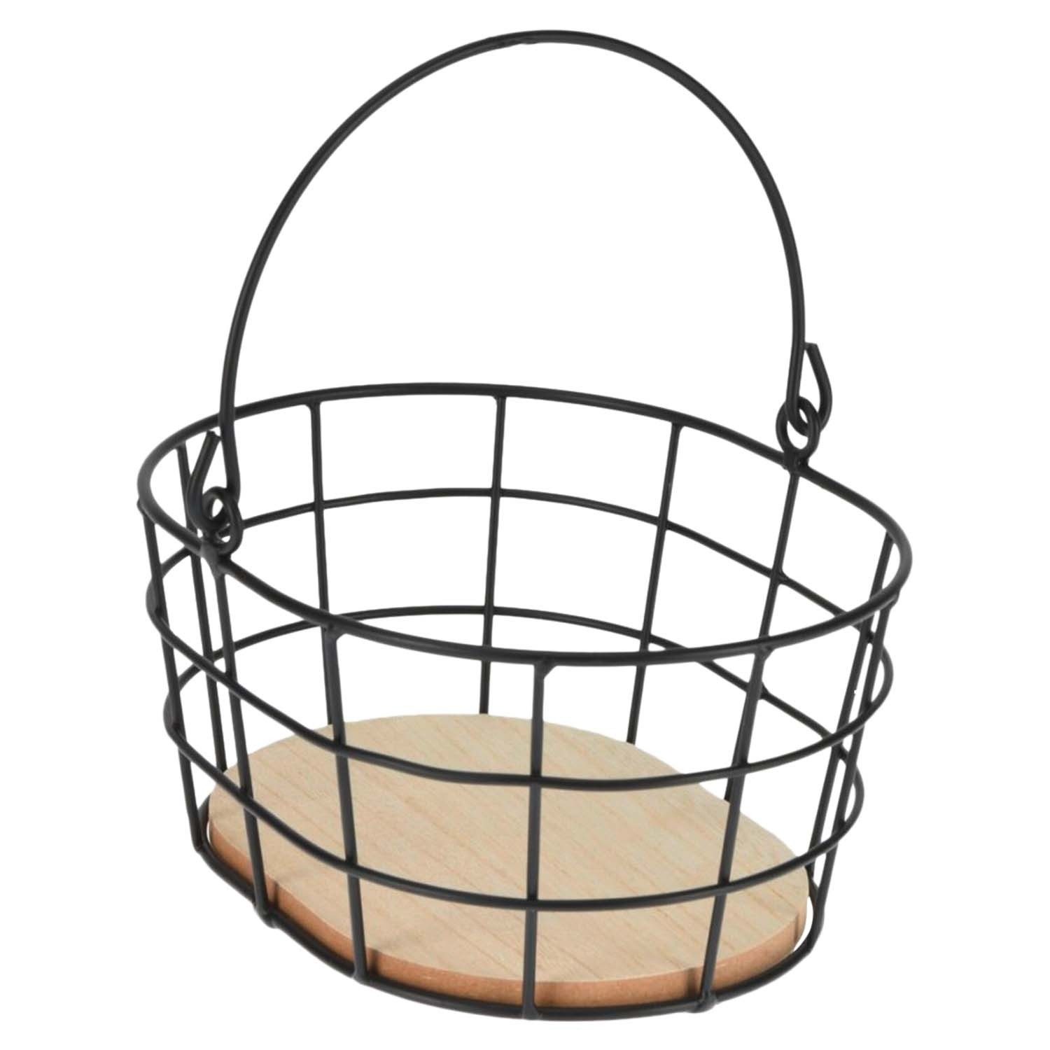 Koopman Хранилищаskorb LIBBI, 20,5 x 16 cm, Beige, Schwarz, Holz, Metall, (1 St), mit Griff