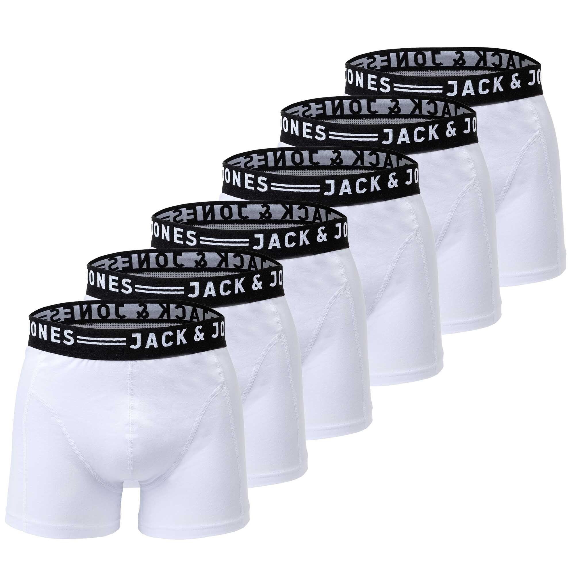 Jack & Jones Boxer Herren Boxer Shorts, 6er Pack - SENSE TRUNKS Weiß