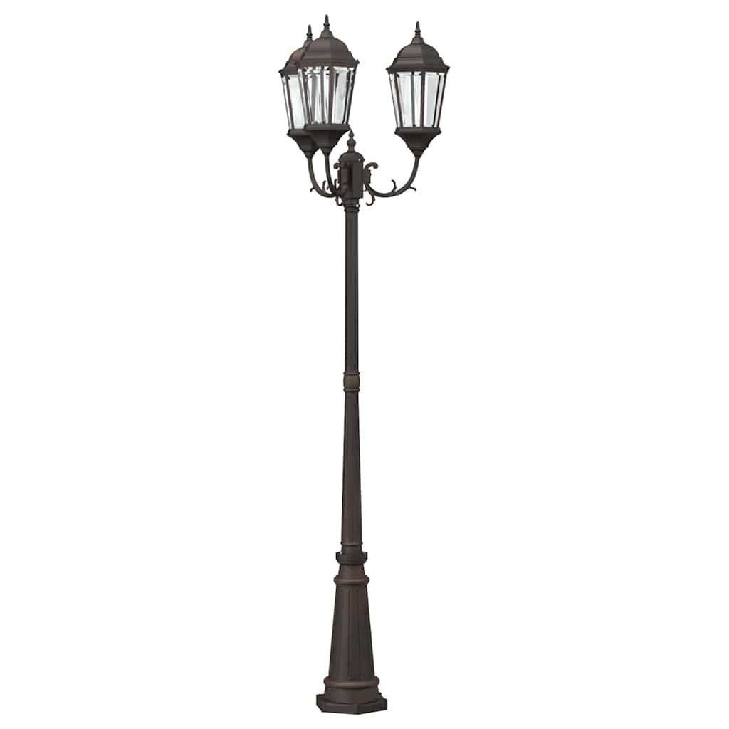 vidaXL Außen-Stehlampe Garten-Licht Bronze 61 x 53 x 235 cm Aluminium und Glas