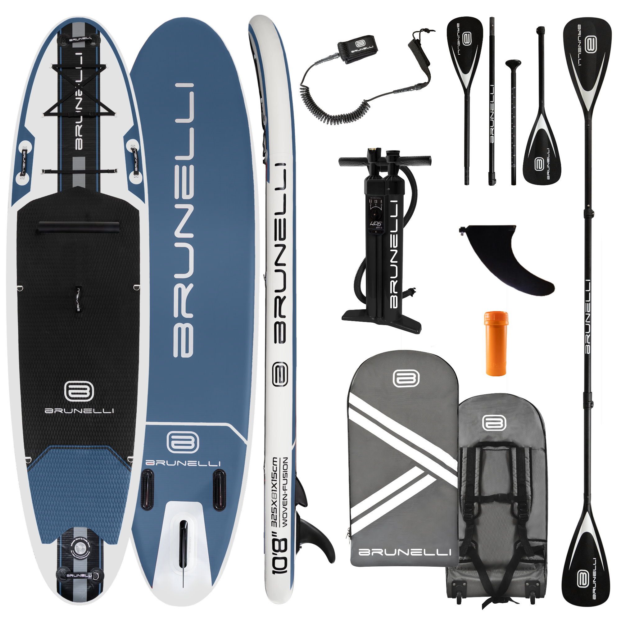 Brunelli SUP-Board BRUNELLI 10.8 Woven X Fusion Double Layer iSUP Board aufblasbar Stand