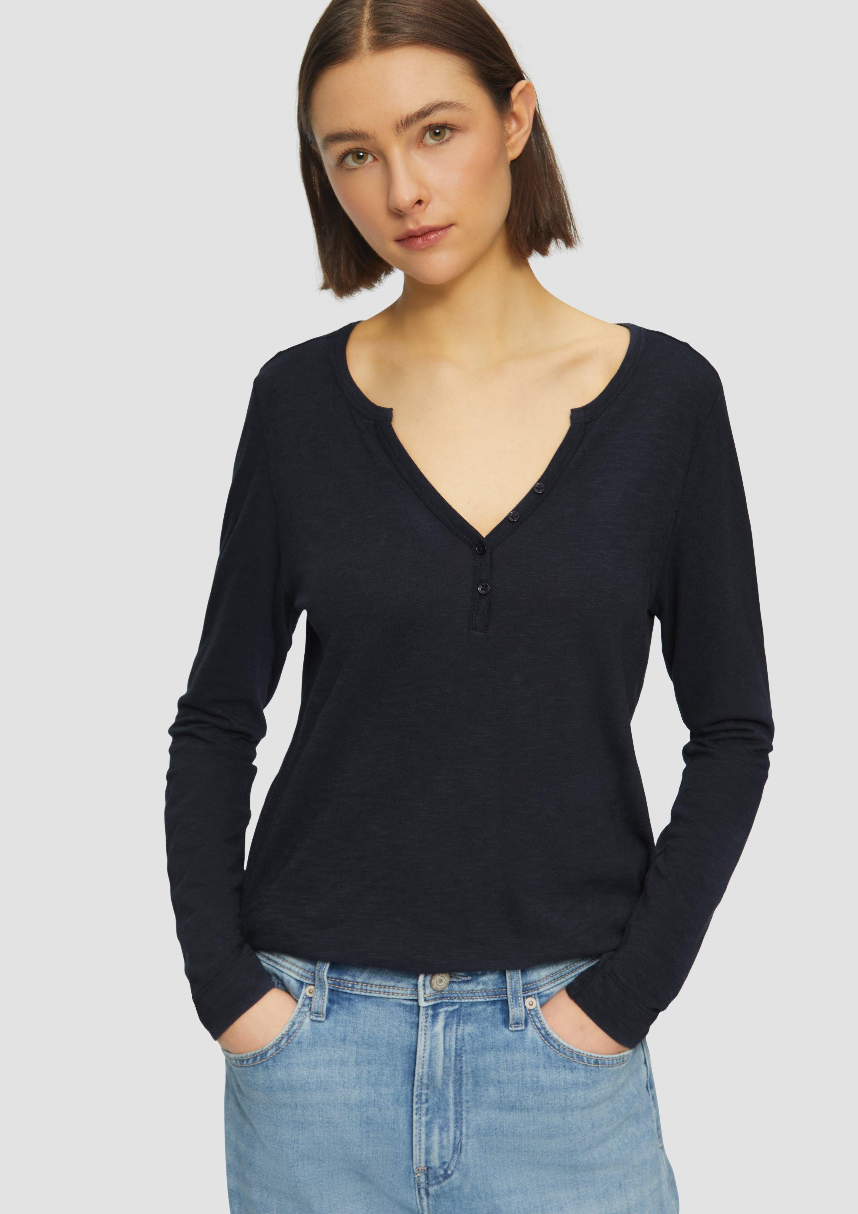 s.Oliver Langarmshirt Langarmshirt mit Henley-Ausschnitt und günstig online kaufen
