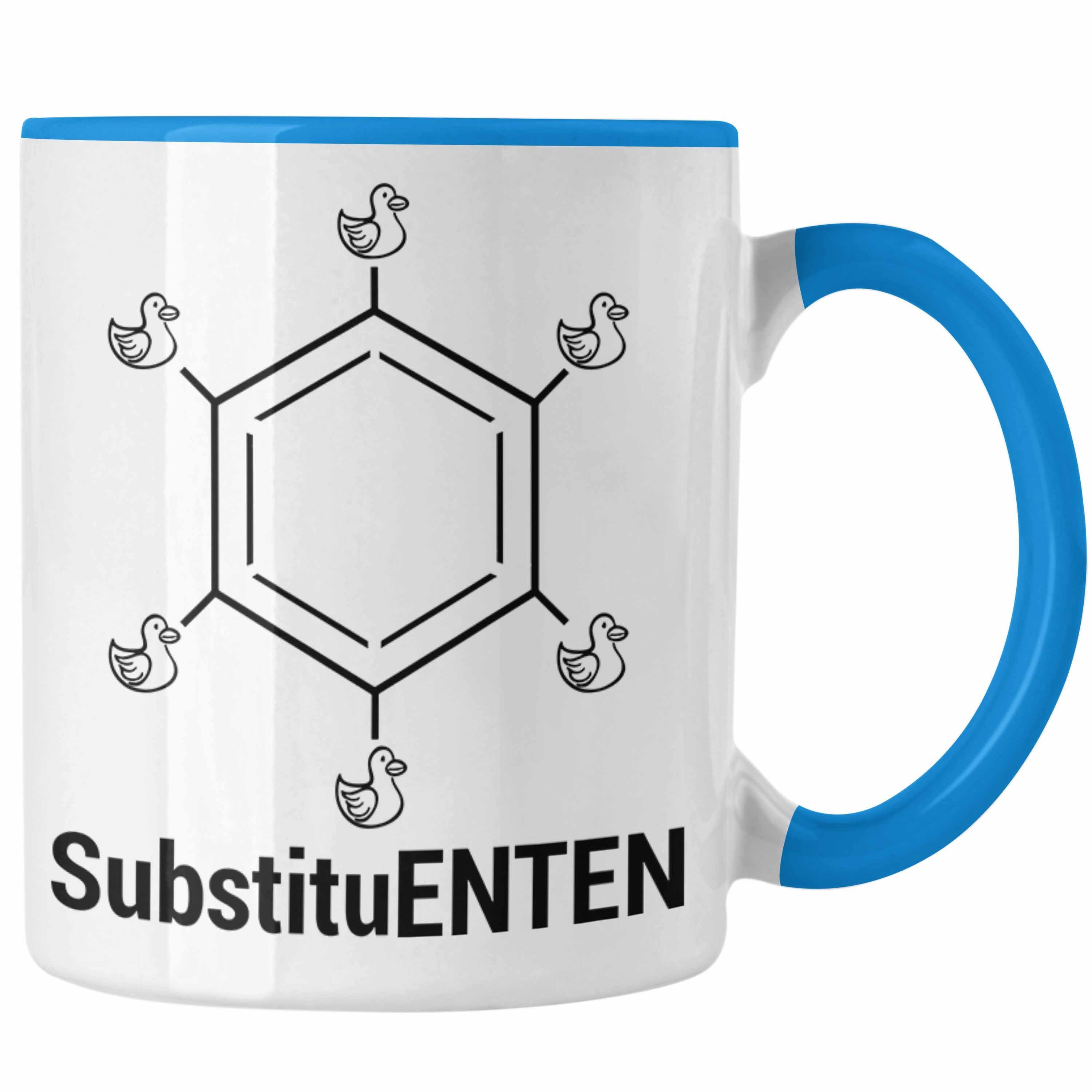 Trendation Tasse Chemie Tasse SubstituENTEN Ente Witz Kaffee Chemiker Chemie Organische Blau