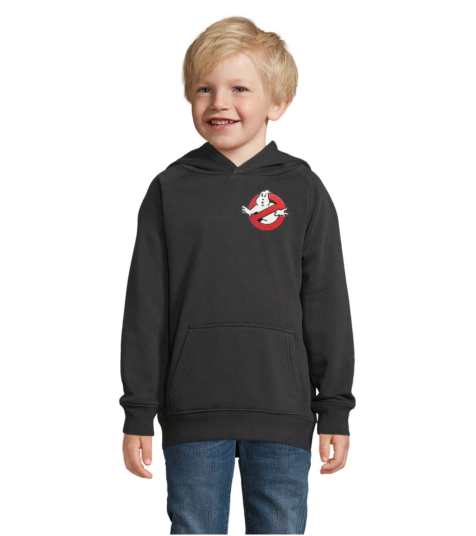 Blondie & Brownie Hoodie Street Kids Ghost Patch Hoodie mit Frontlogo Urban Design Fit (Einzelartikel) Kinder Hoodie Ghostbusters Patch Motiv Kapuze Tasche Baumwolle