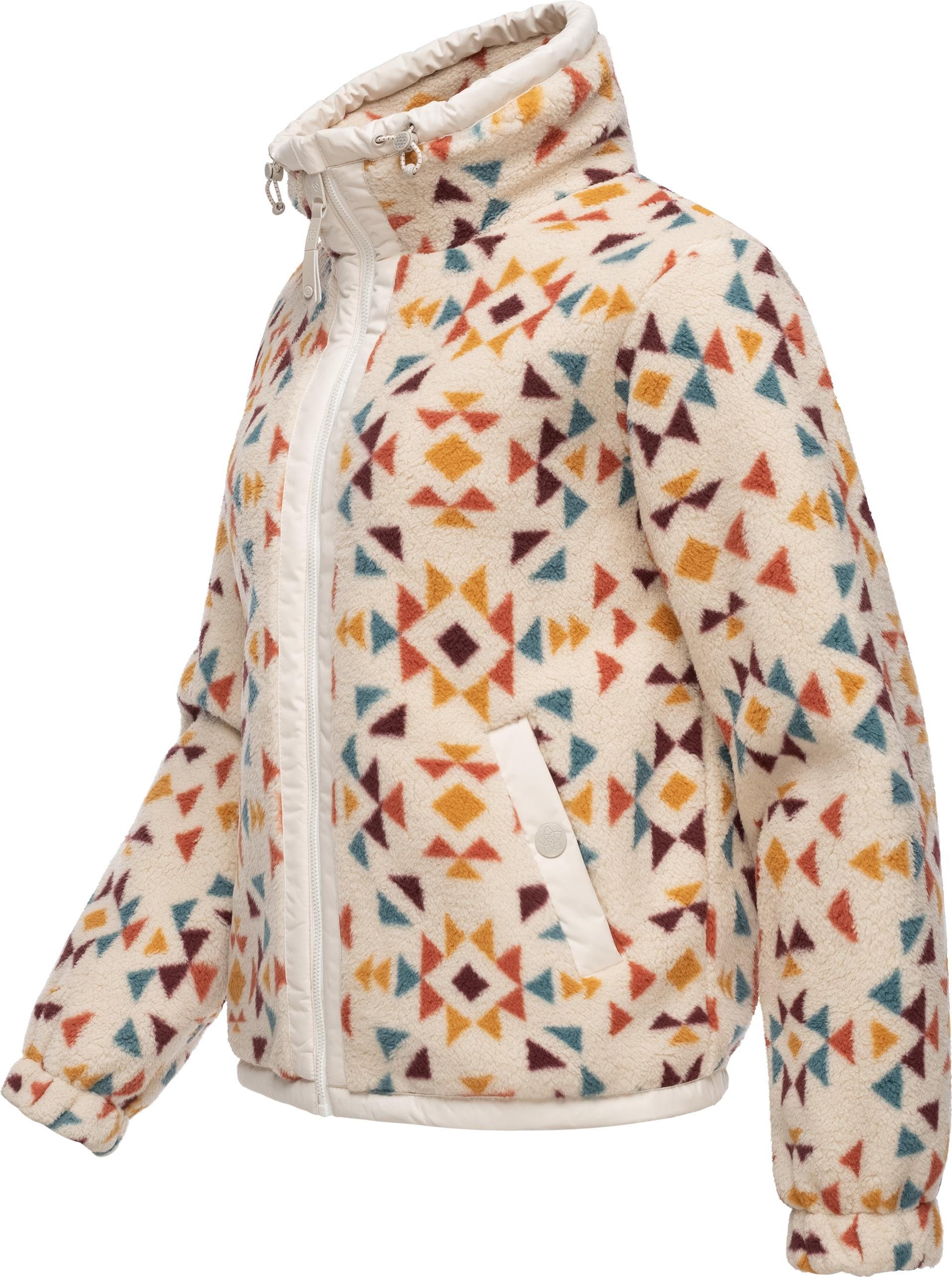 Nordicka Sweatjacke Aztec Sportliche Kapuzenjacke Ragwear im beige Inkamuster