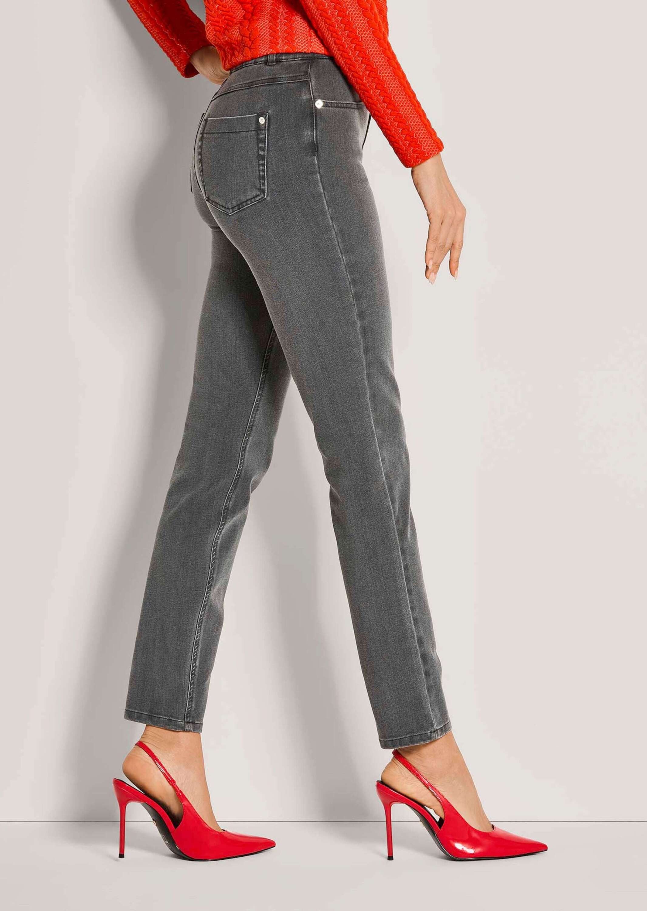 MADELEINE Gerade Jeans Denim-Leggings mit Schlupfbund Bi-elastische Jeans mit Schlupfbund im 4-Pocket-Design