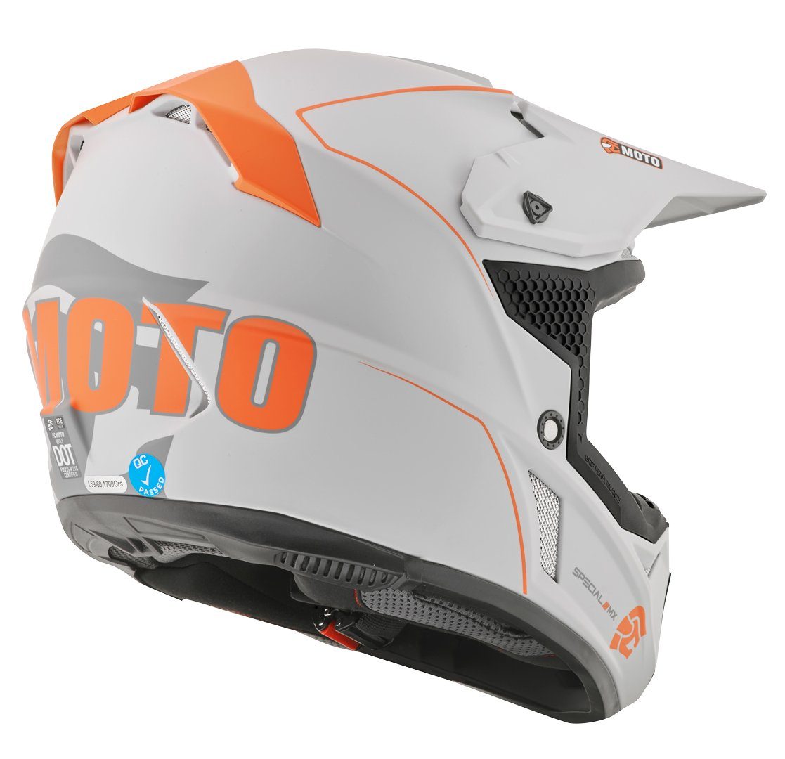 FC-Moto Motocrosshelm Merkur Straight Motocross Helm, Ratschenverschluss