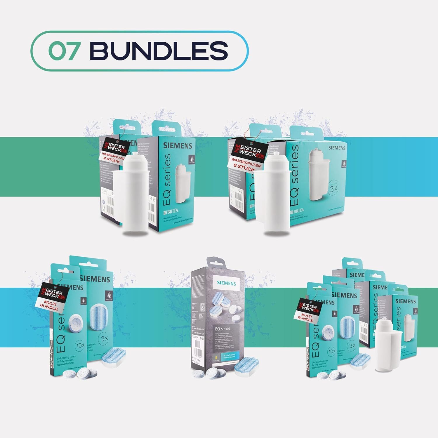 SIEMENS Pflegeset (MEISTERZWECK4U, [- TZ80001 + TZ80002 + TZ70033 Reinigung, Entkalkung und Filter Pflegeset)