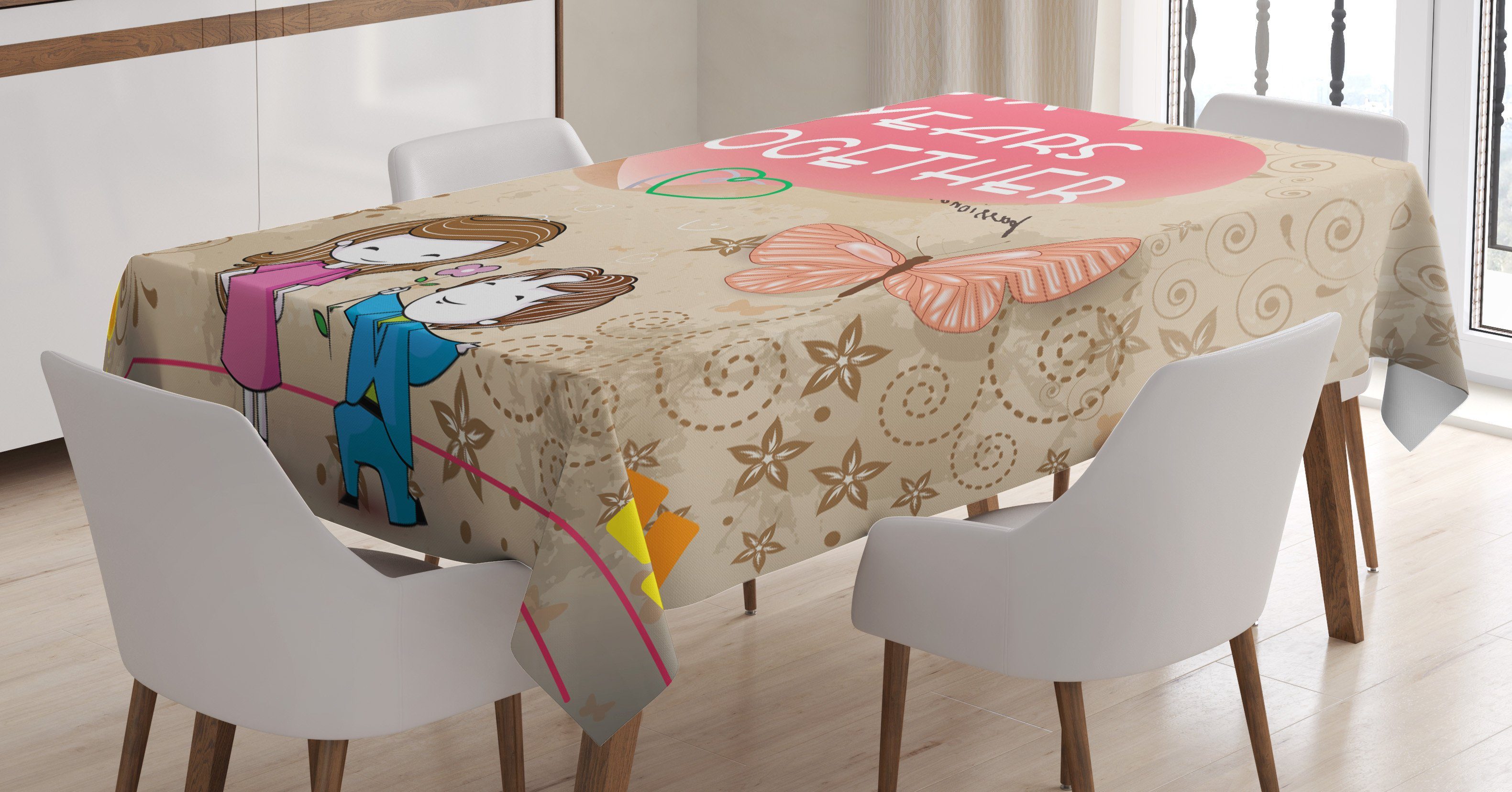 6 Tischdecke Farben, Liebe Bereich Jahre Abakuhaus geeignet Für zusammen Wörter Waschbar den Außen Farbfest Klare