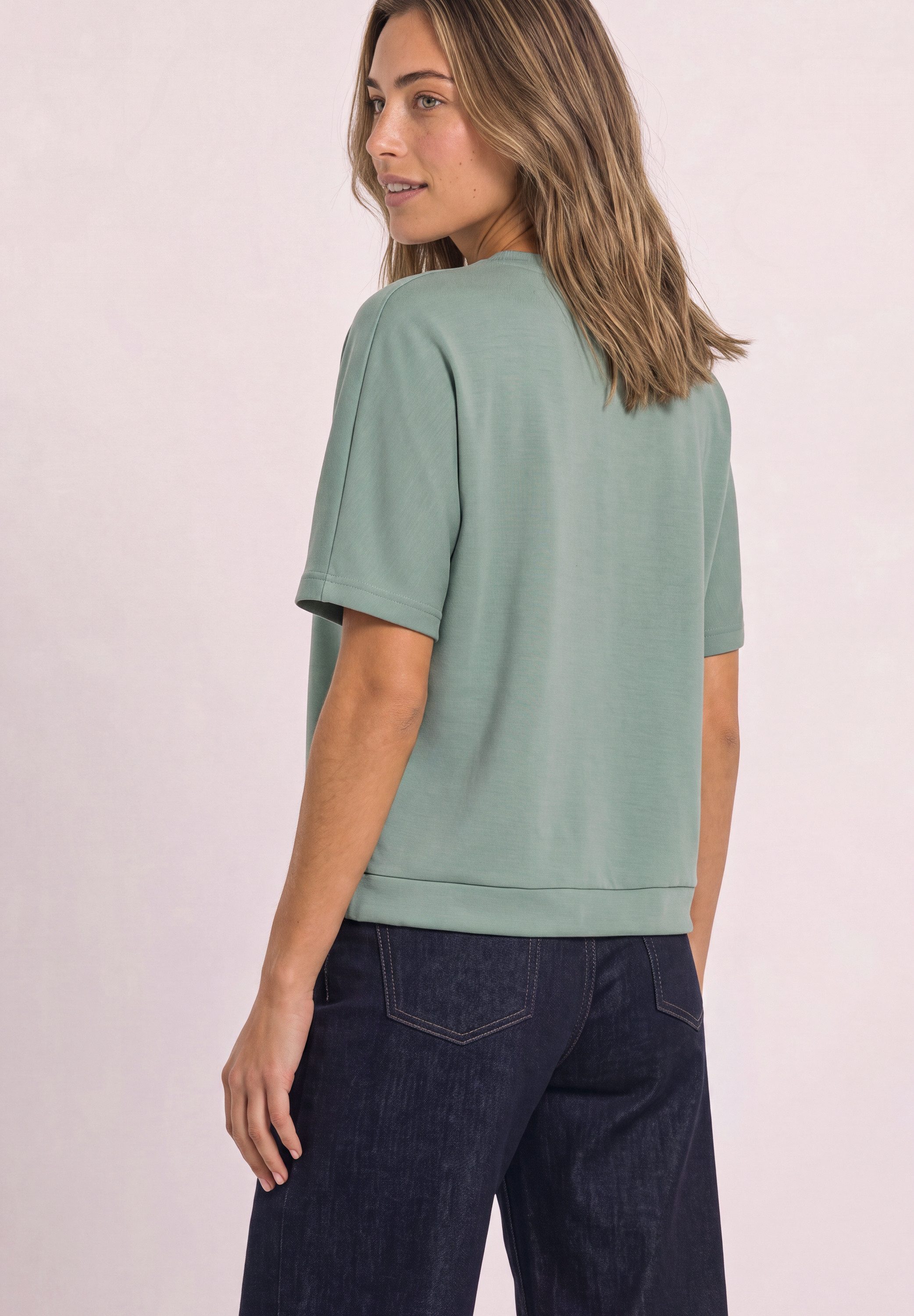 STREET ONE T-Shirt mit Elastiksaum und Tunnelzug