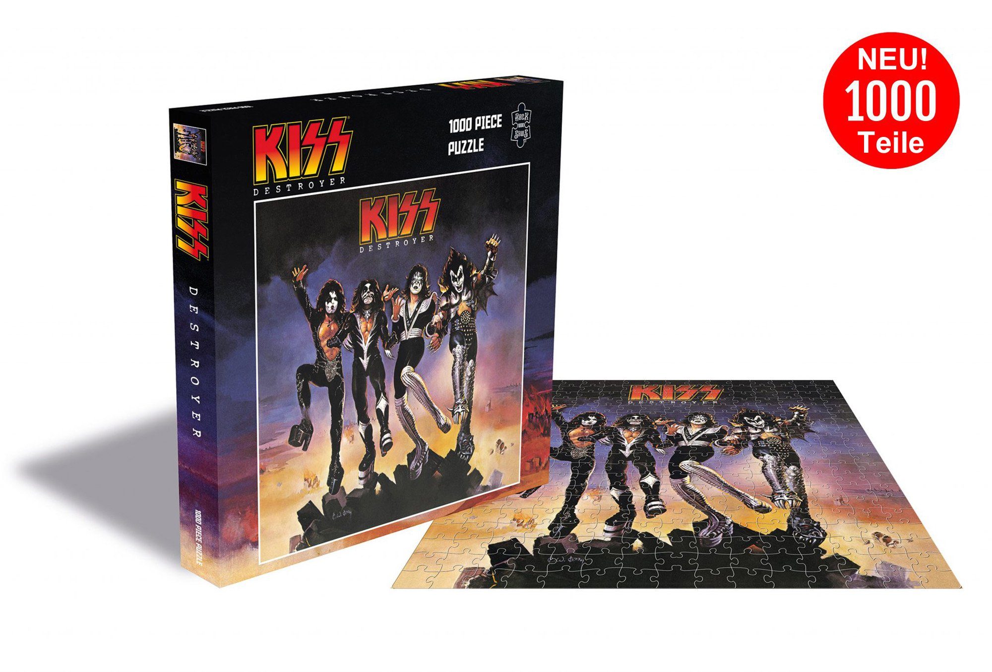 empireposter Puzzle Kiss Destroyer - 1000 Teile LP Cover Puzzle im Format 57x57 cm, 1000 Puzzleteile