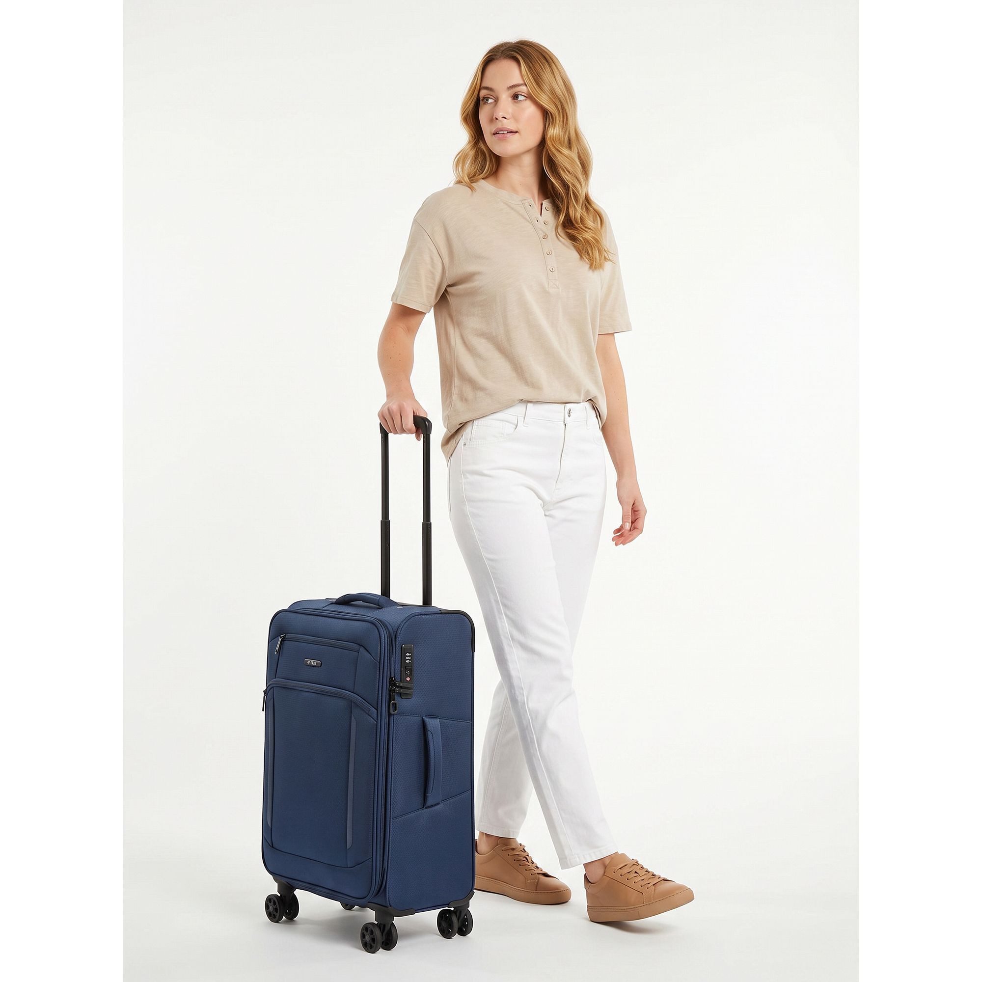 D&N Weichgepäck-Trolley Travel Line 9804, 4 Rollen, Polyester