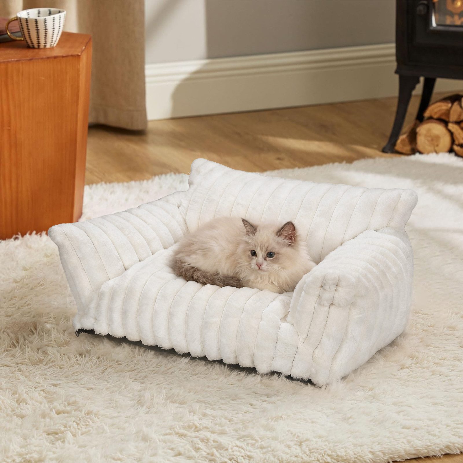Elegear Tierbett Haustiersofa für Katzen & Hunde, 61/76 cm, Rutschfest, Wei günstig online kaufen